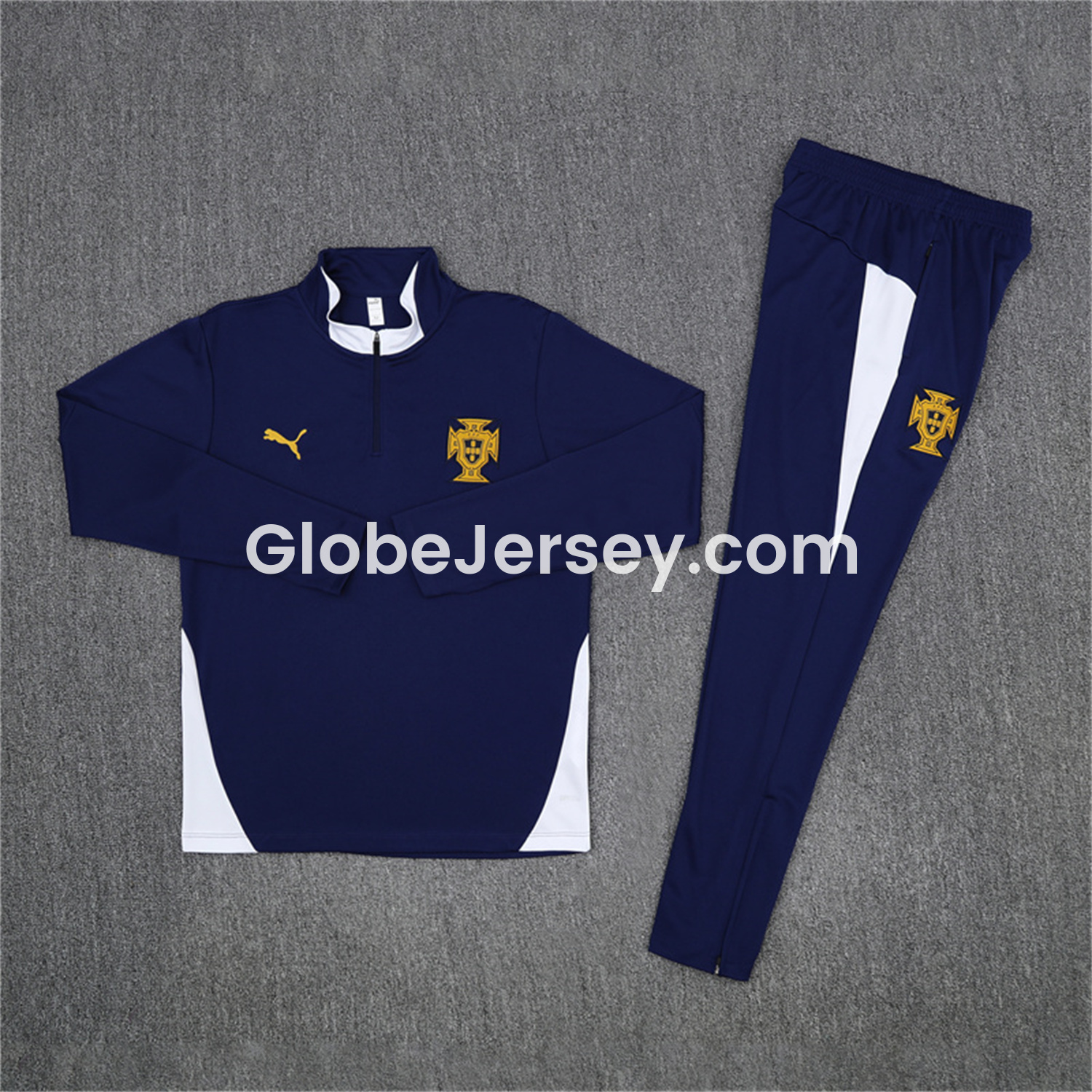 GlobeJersey-Portugal 25-26 Long Sleeve Training Set - Royal Blue