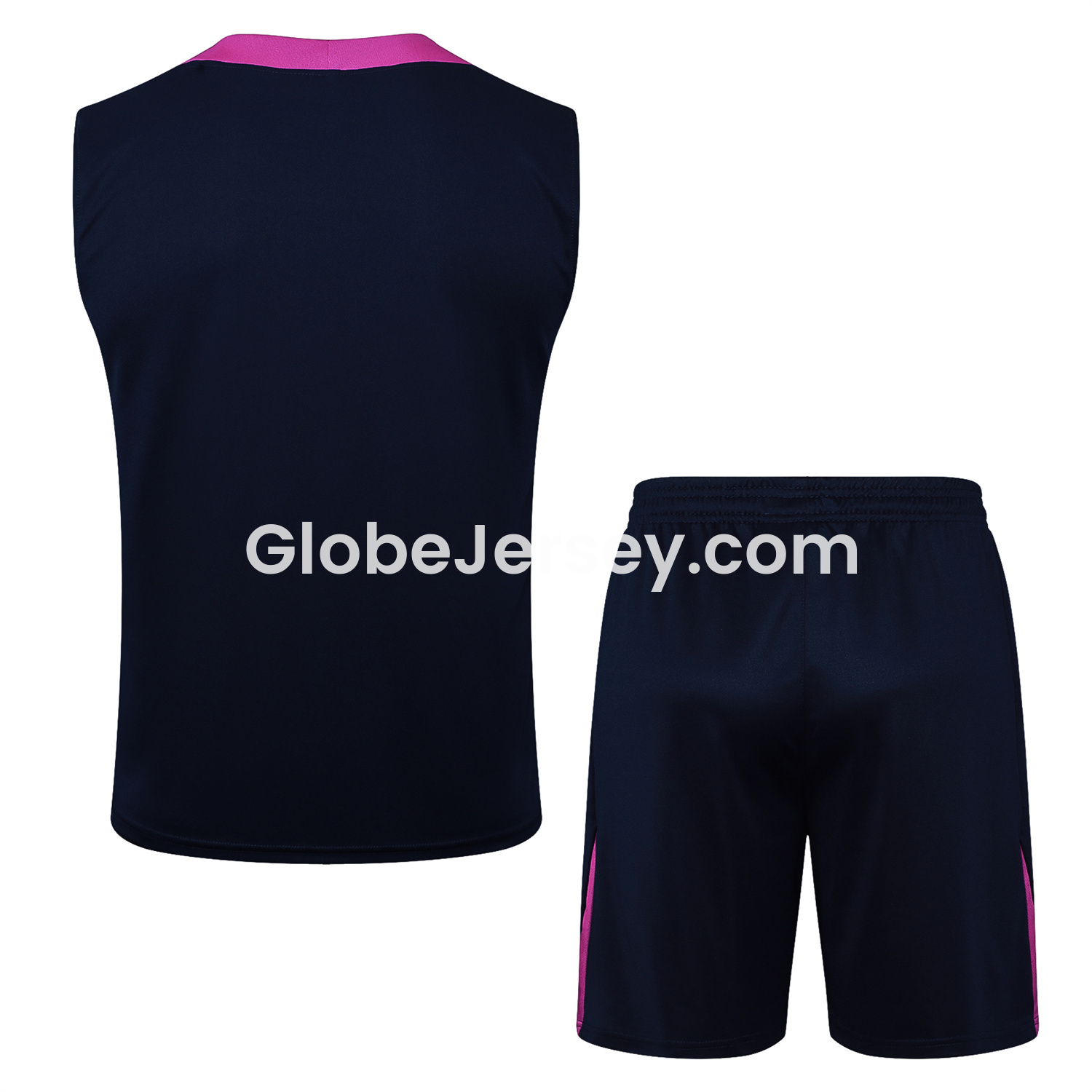 GlobeJersey-Barcelona 25-26 Vest Training Set - Deep Blue Black Vest and Shorts