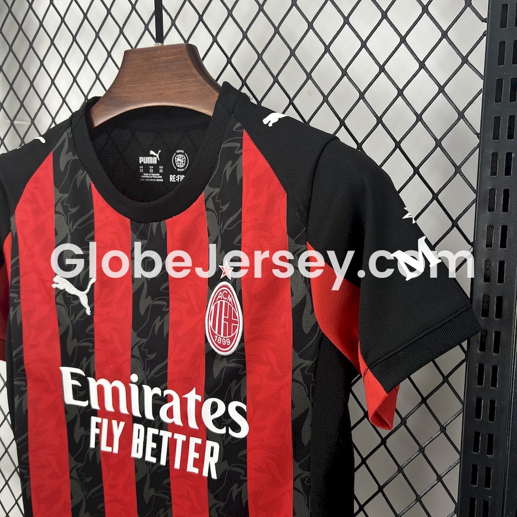 GlobeJersey-AC Milan 25-26 Home Kids Kit