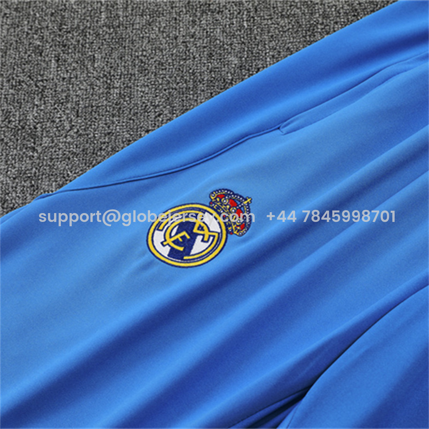 GlobeJersey-Real Madrid 25-26 Kids Long Sleeve Training Set - Bright Blue Top & Pants