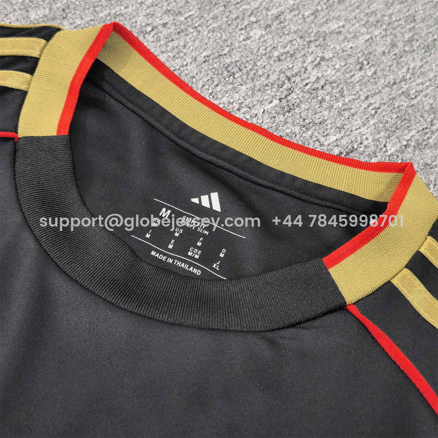 GlobeJersey-Liver.pool 25-26 Black Gold Special Jersey with Red Lines - Fans Version