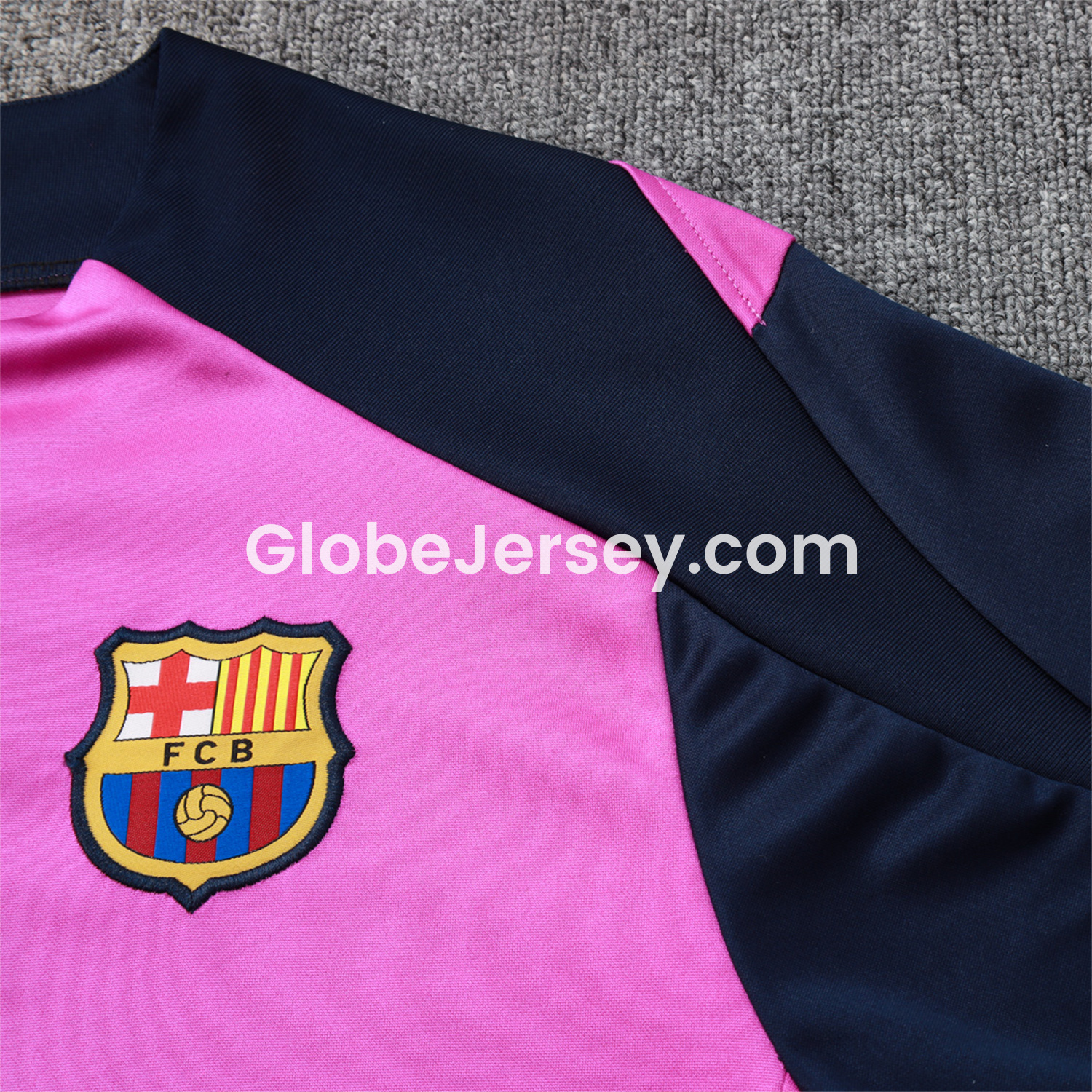 GlobeJersey-Barcelona 25-26 Long Sleeve Training Set - Purple Top and Deep Blue Pants