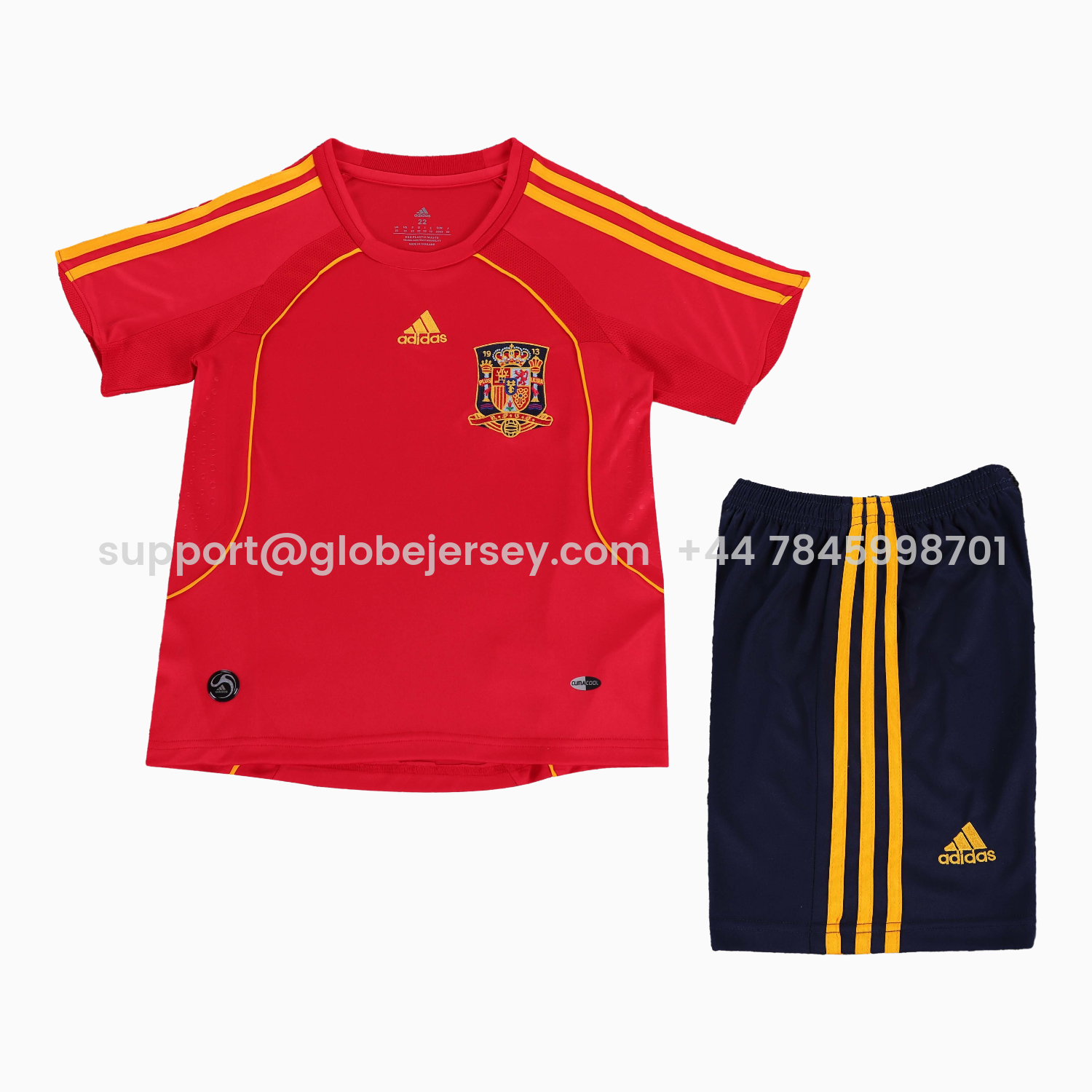 GlobeJersey-Retro Spain 2008 Home Kids Kit