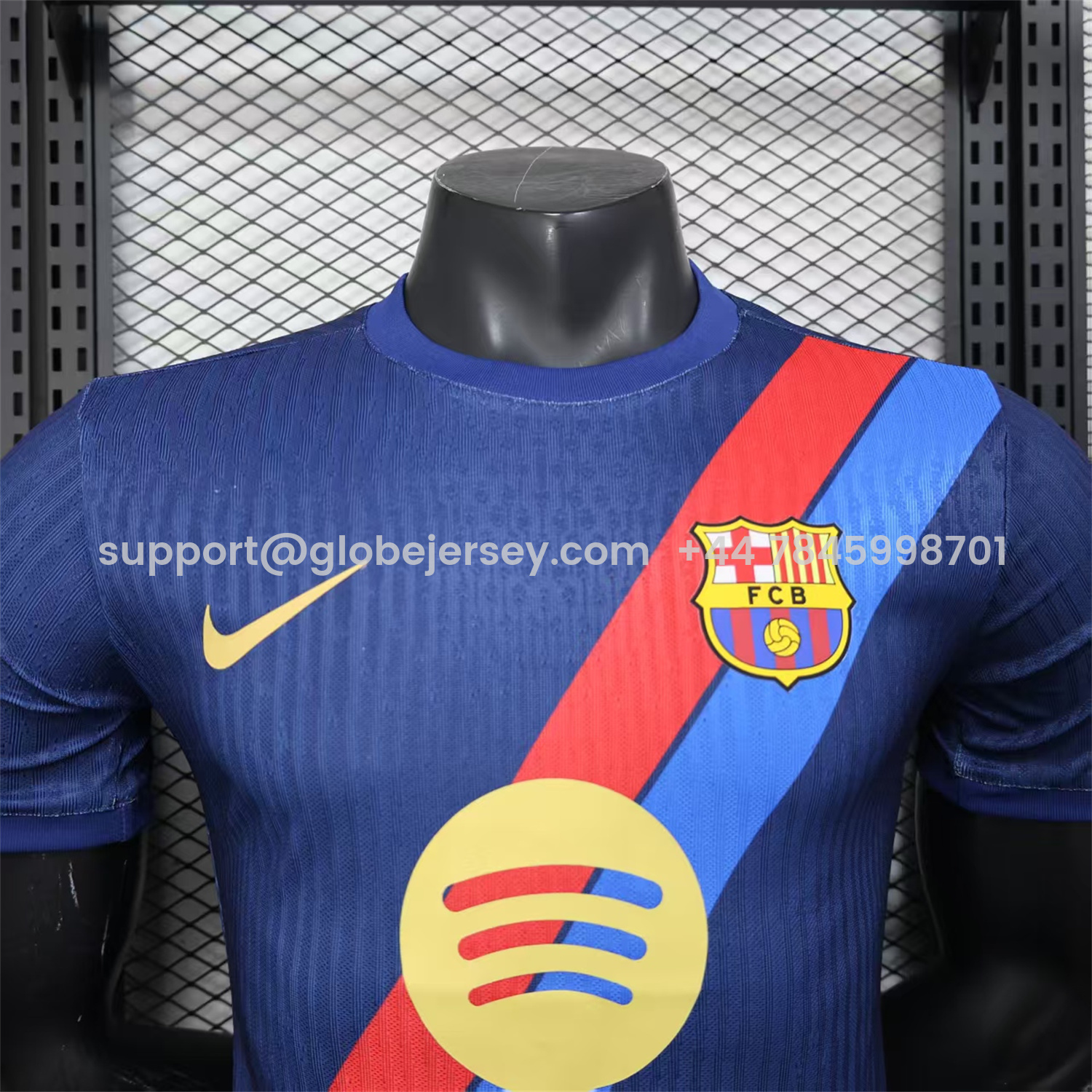 GlobeJersey-Barcelona 25-26 Red & Blue Guards Dark Blue Special Jersey - Player Version