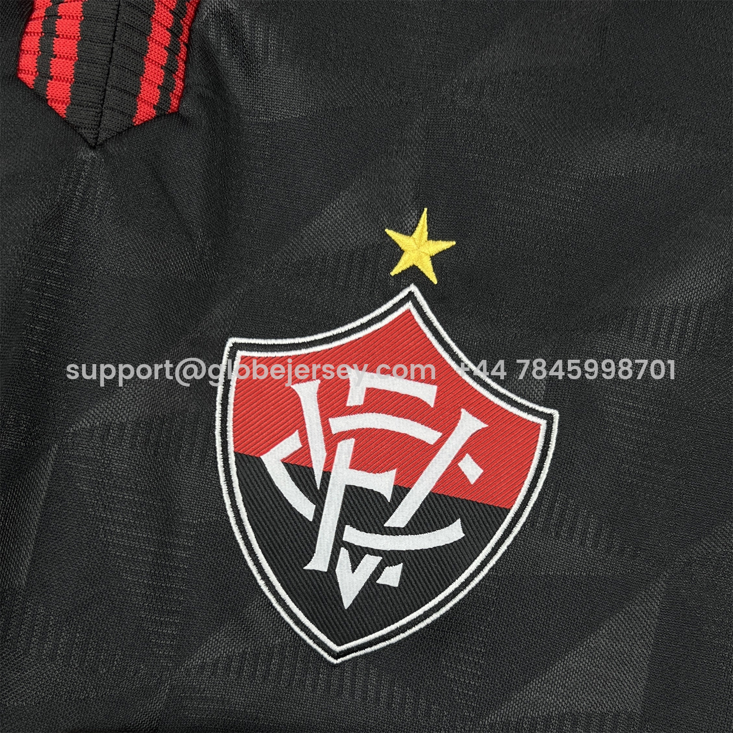GlobeJersey-Esporte Clube Vitória 25-26 Third Unsponsored Black Polo Jersey - Fans Version