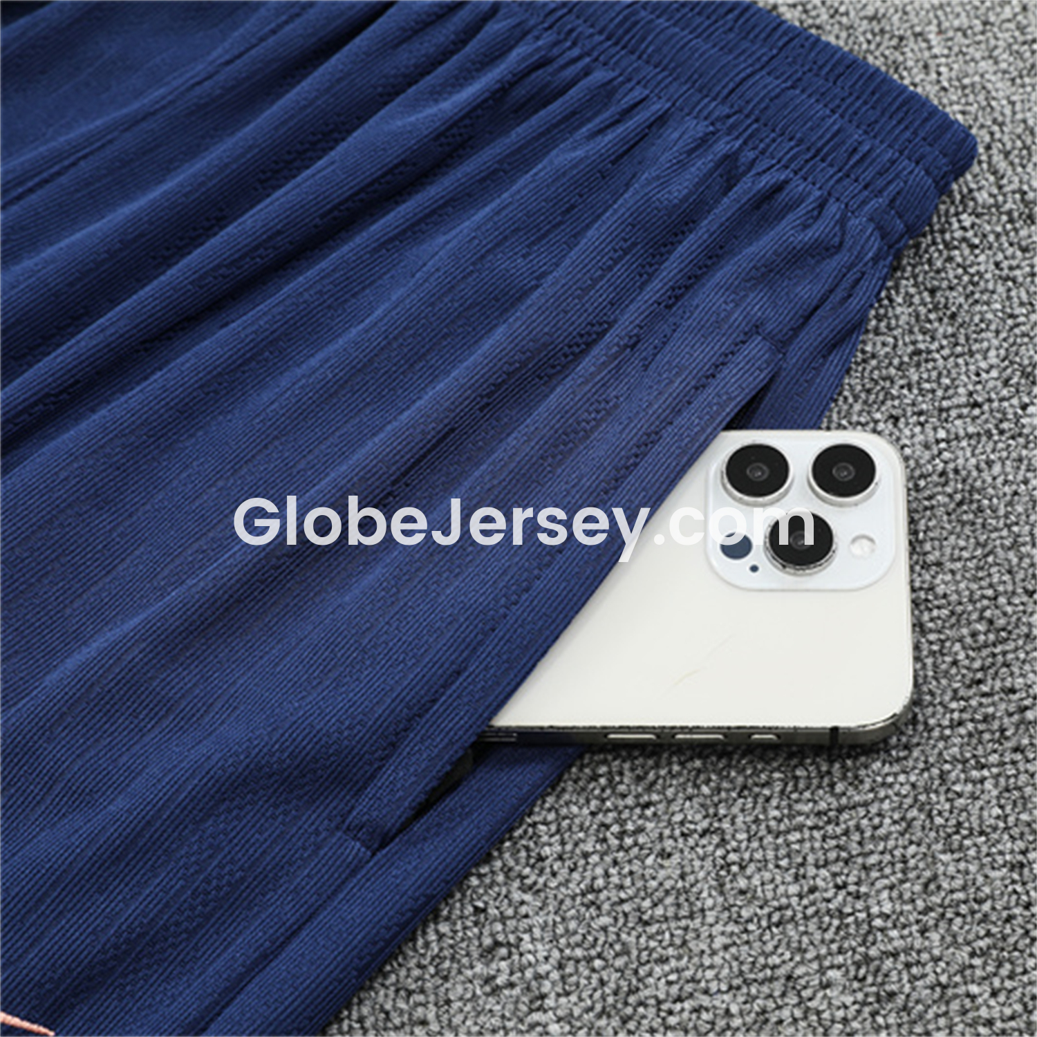 GlobeJersey-Barcelona 25-26 Kids Long Sleeve Training Set - Player Version - Light Yellow Top and Blue Pants