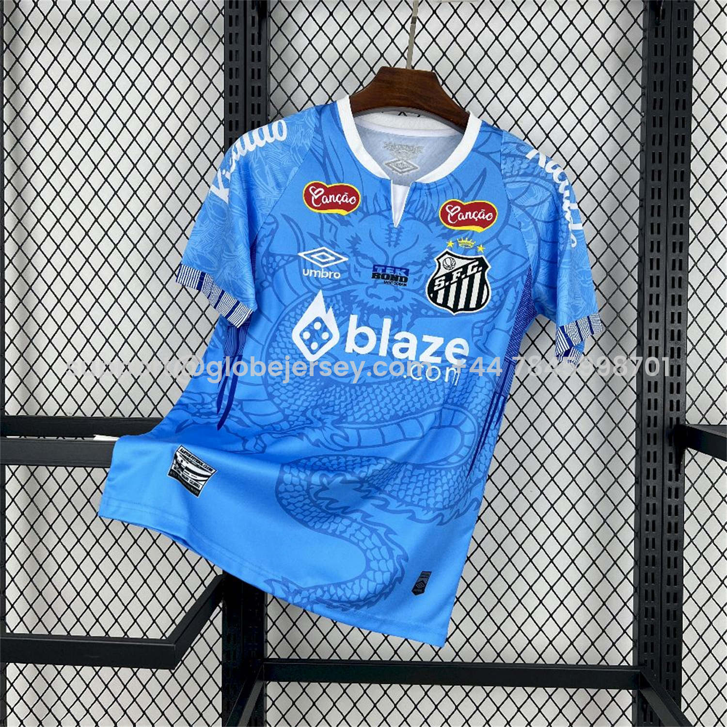 GlobeJersey-Santos 25-26 Blue Special Jersey with Sponsors - Fans Version