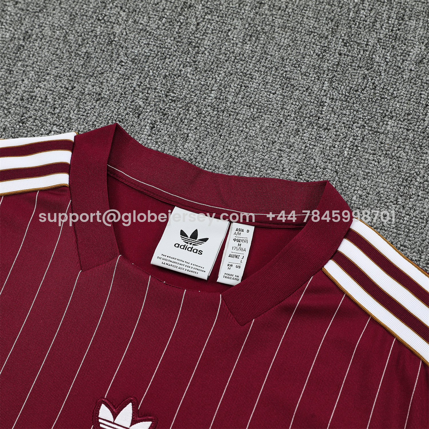 GlobeJersey-Arsenal 25-26 Retro Style Vest Training Set - Burgundy With White Stripes Top & Pants