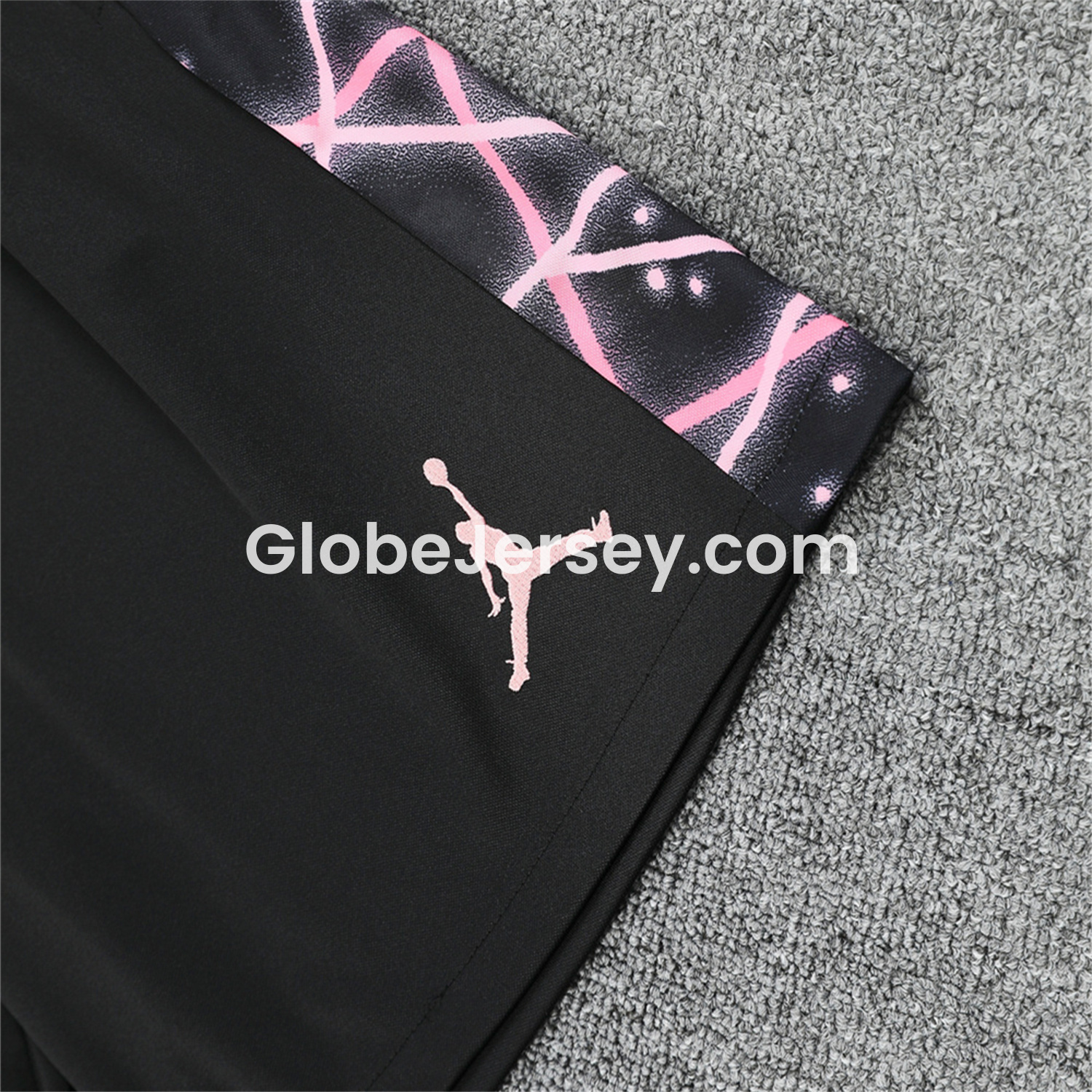GlobeJersey-Paris Saint-Germain PSG 25-26 Vest Training Set - Pink Fluorescent Rays Black Vest & Black Shorts