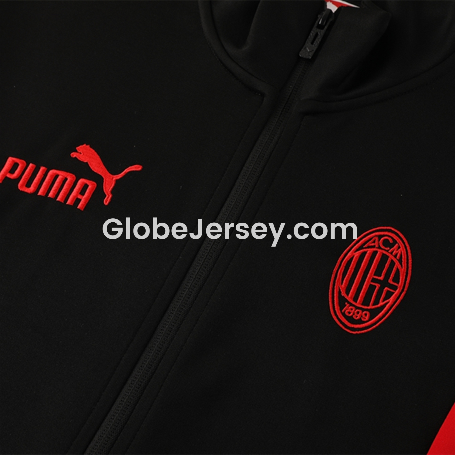 GlobeJersey-AC Milan 25-26 Jacket Training Tracksuit - Black top & Black Pants