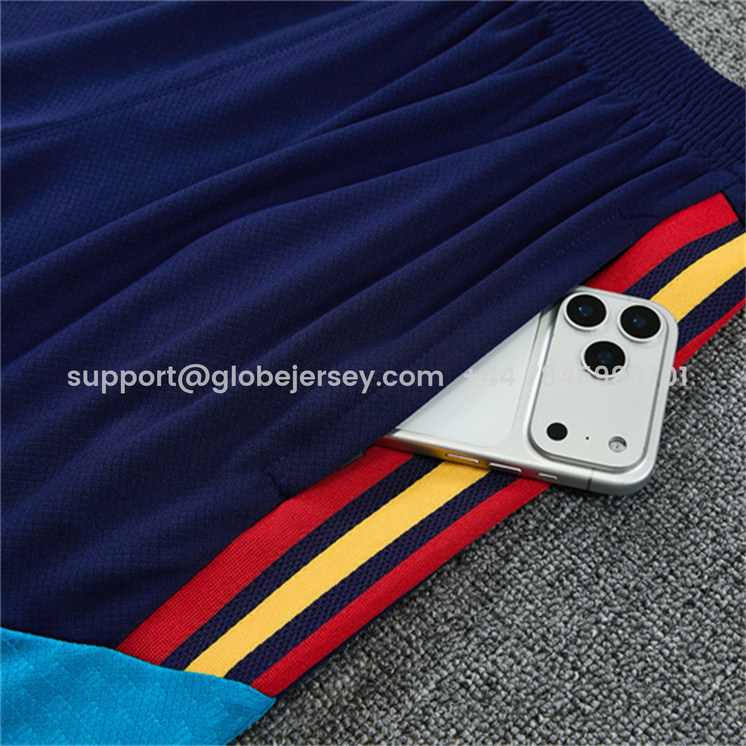 GlobeJersey-Spain 2026 Kids Short-Sleeve Training Set - Royal Blue And Yellow Top & Royal Blue Shorts