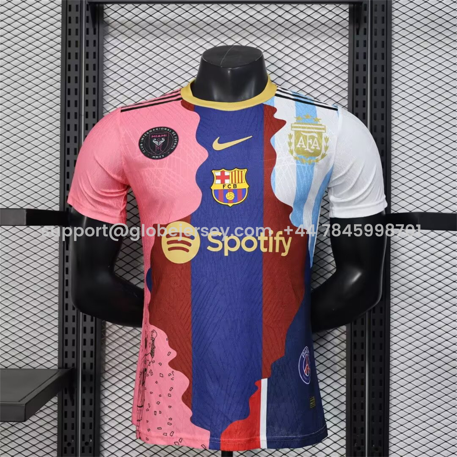 GlobeJersey-Messi Career Commemorative Jersey - Player Version - INT M.A.M Argentina Barcelona Paris Saint-Germain PSG