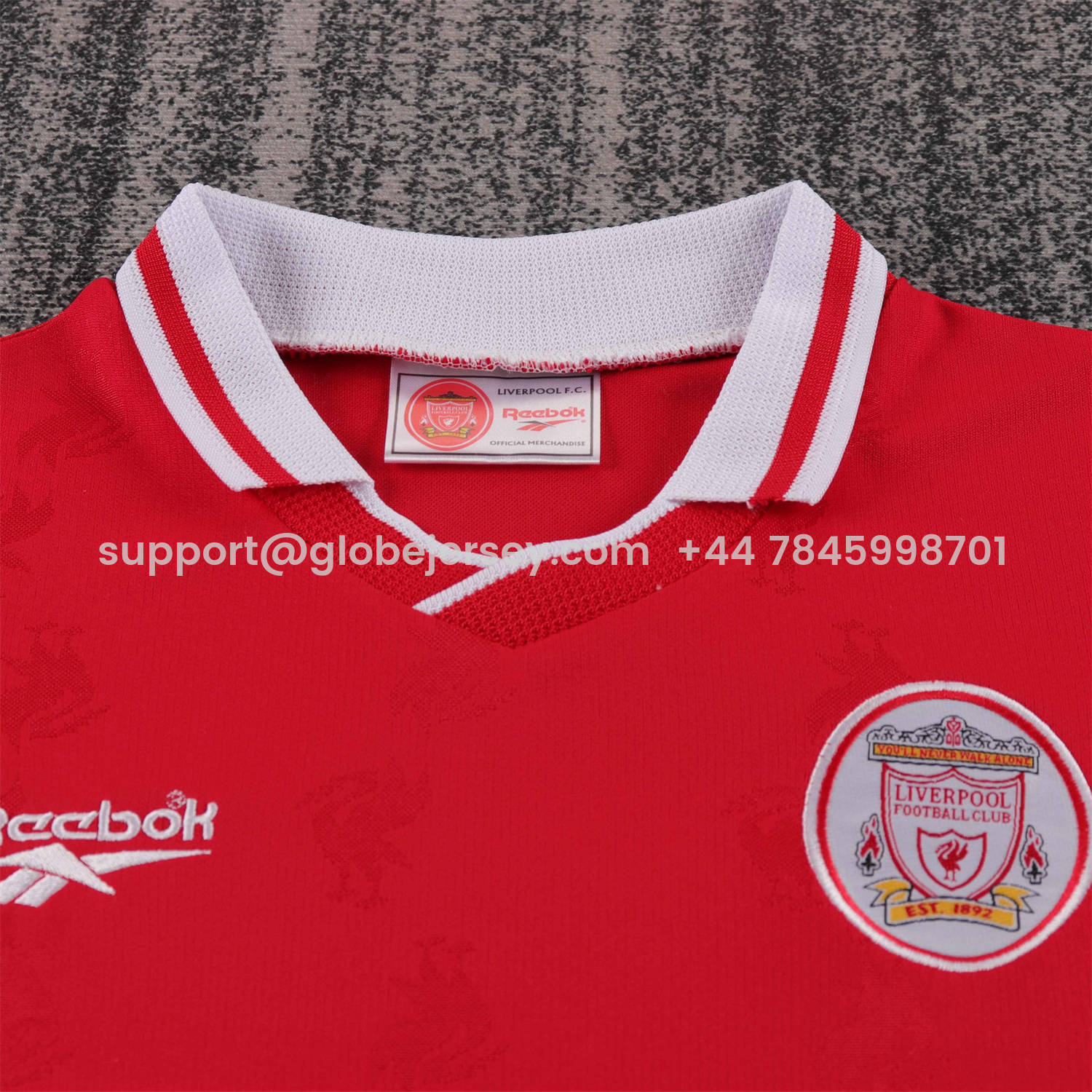 GlobeJersey-Retro Liver.pool 1996-97 Home Kids Kit