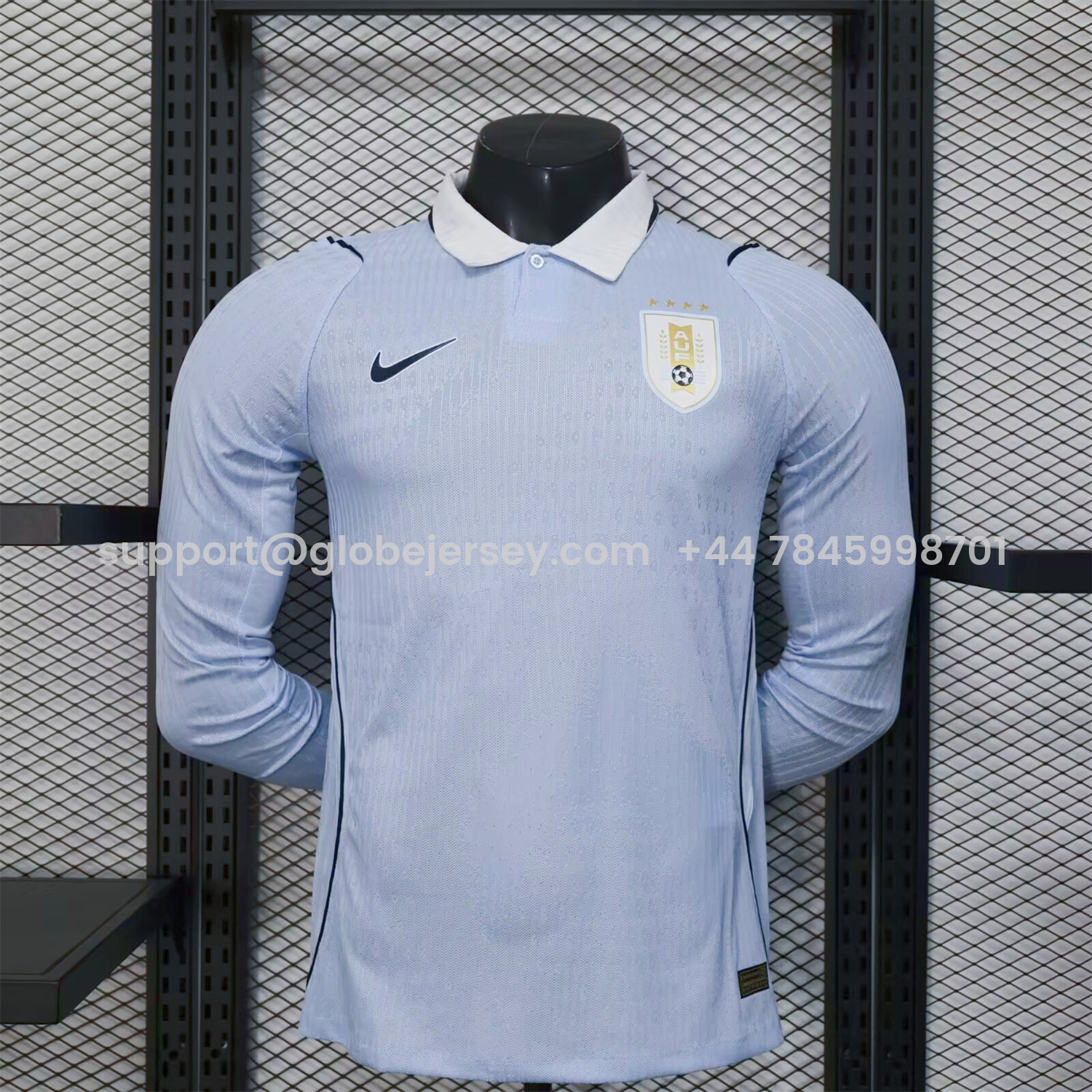 GlobeJersey-Uruguay 2026 Home Long Sleeves Jersey - Player Version