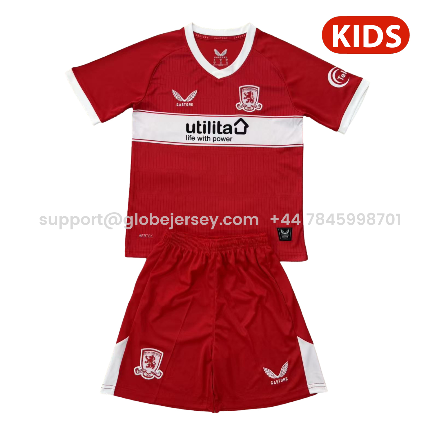 GlobeJersey-Middlesbrough 25-26 Home Kids Kit