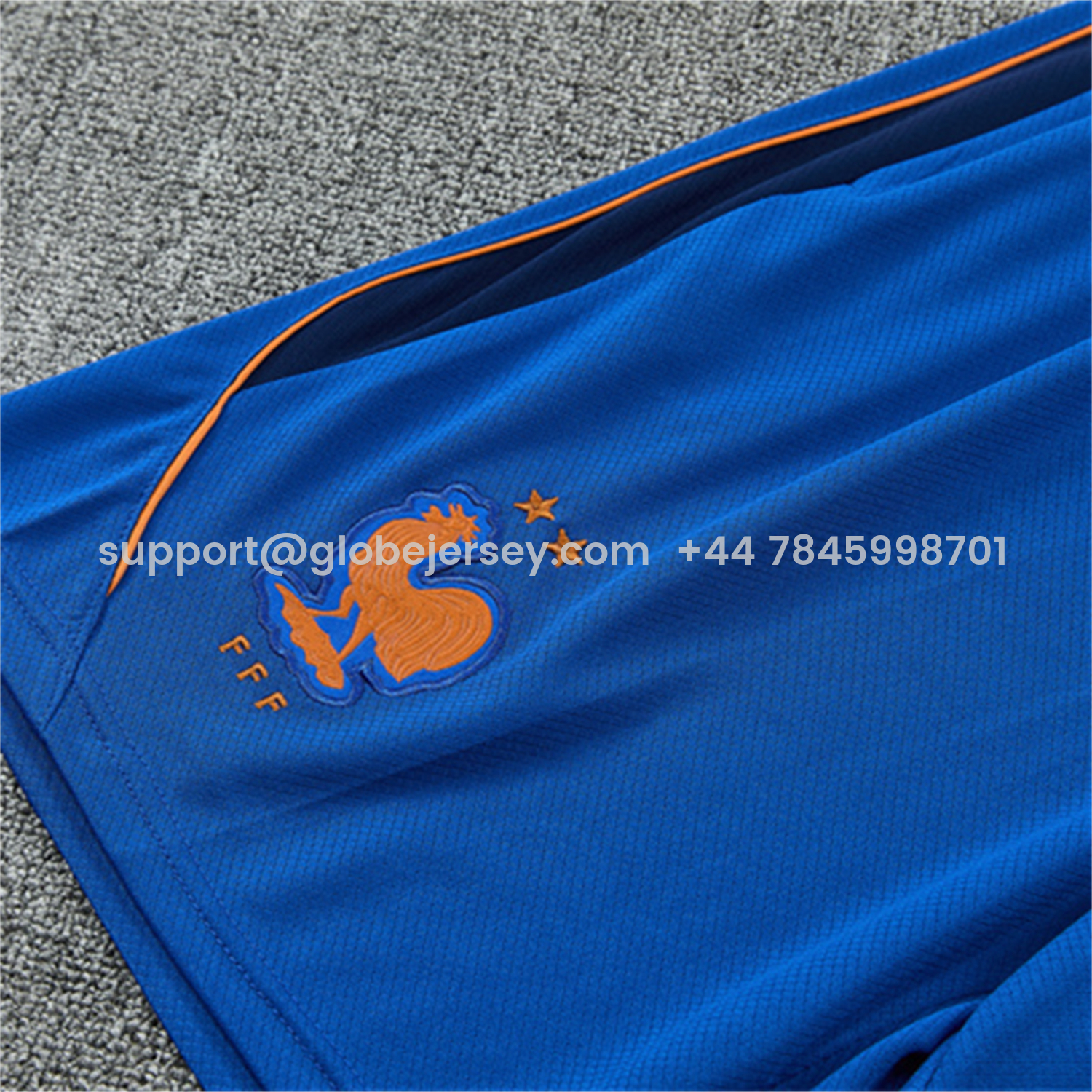 GlobeJersey-France 2026 Short-Sleeve Training Set - Blue Top & Shorts