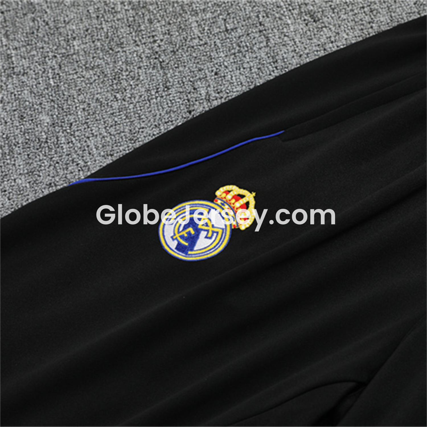 GlobeJersey-Real Madrid 25-26 Long Sleeve Training Set - Yellow, White and Blue Camouflage Top and Black Pants