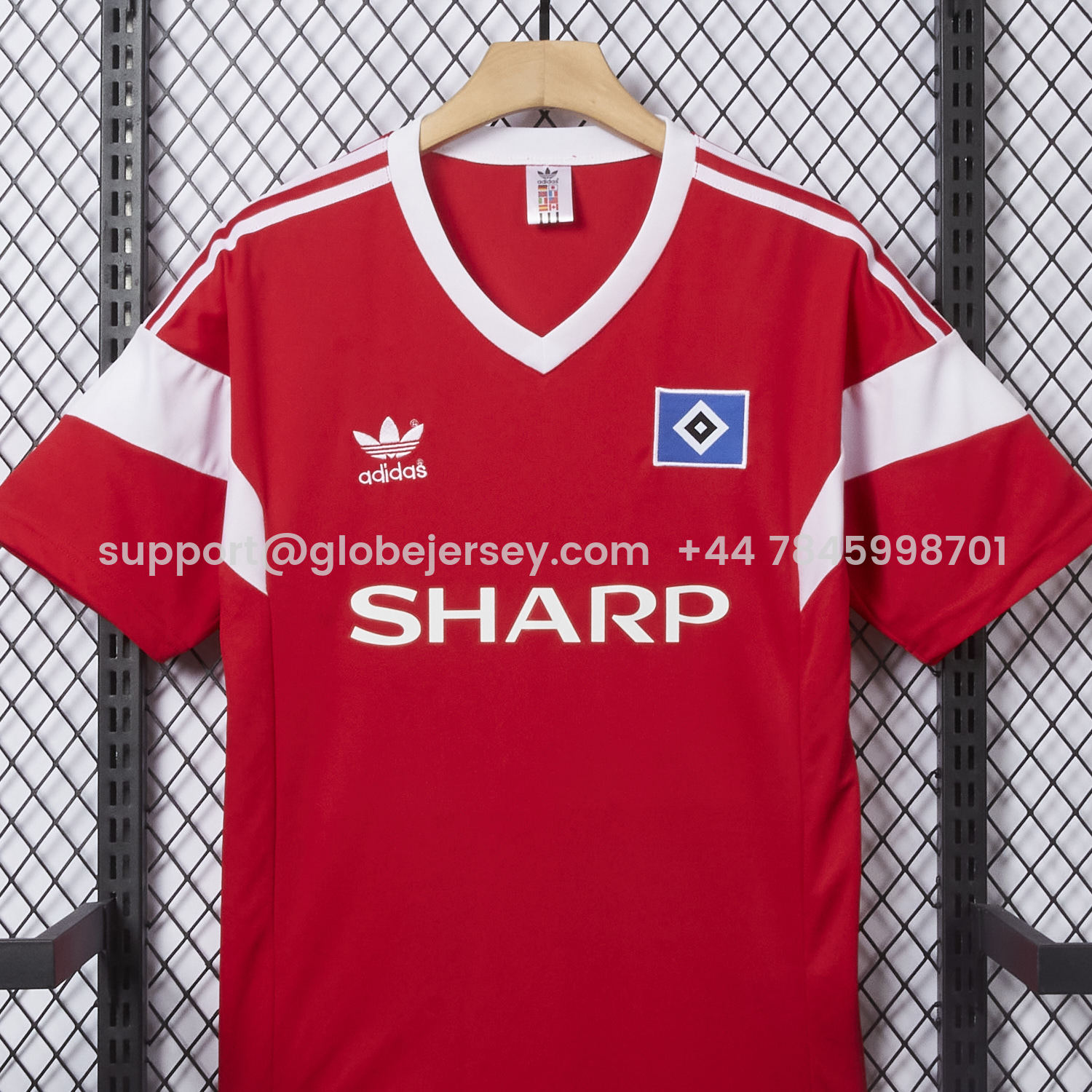 GlobeJersey-Retro Hamburger SV 1988 Away Red Jersey