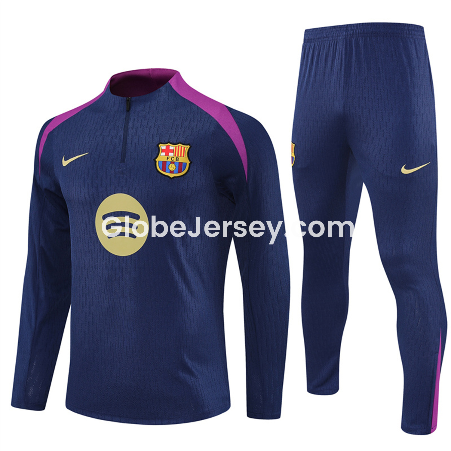 GlobeJersey-Barcelona 25-26 Long Sleeves Training Set - Royal Blue top & Royal Blue Pants