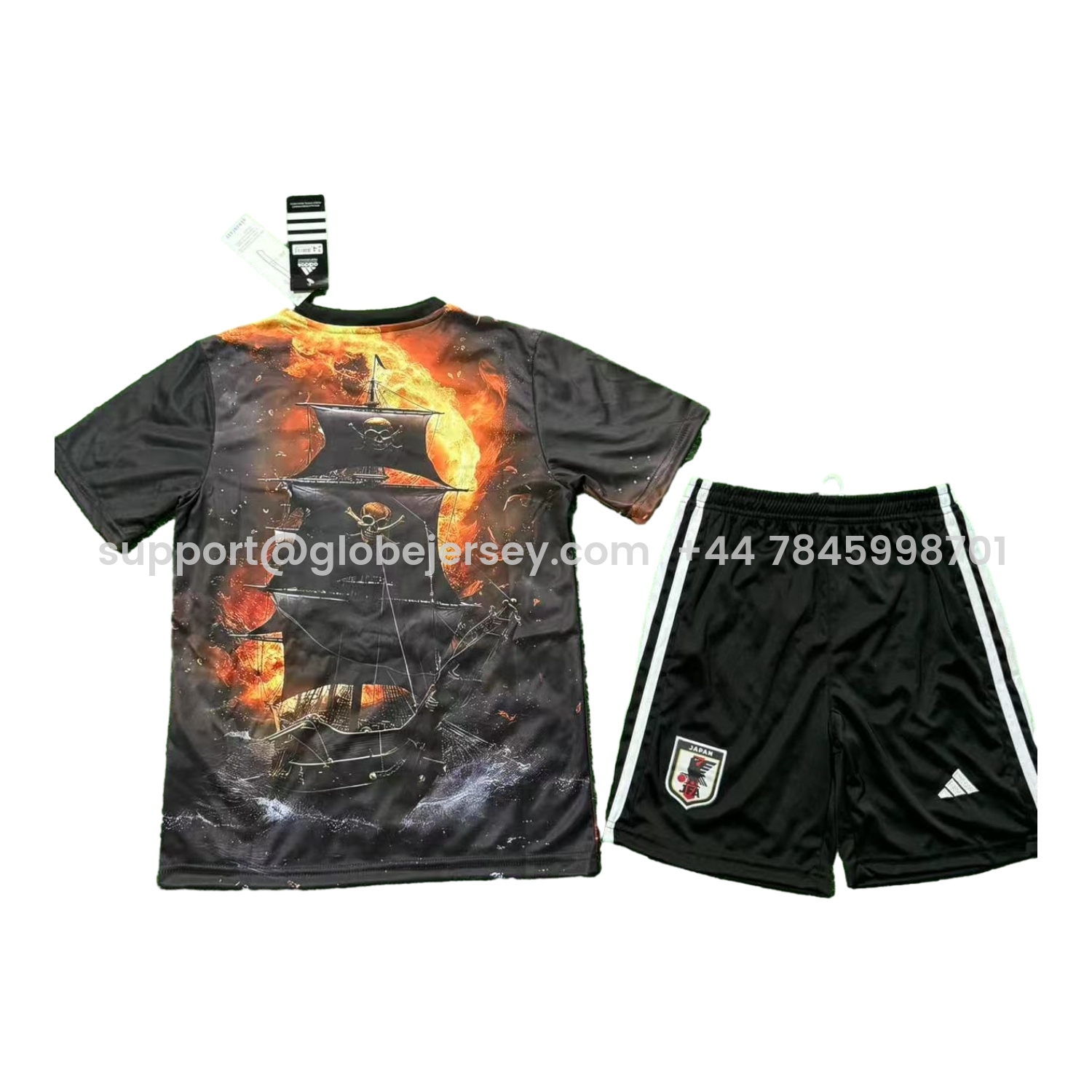GlobeJersey-Japan 25-26 Night And Fire Luffy Black Special Kids Kit