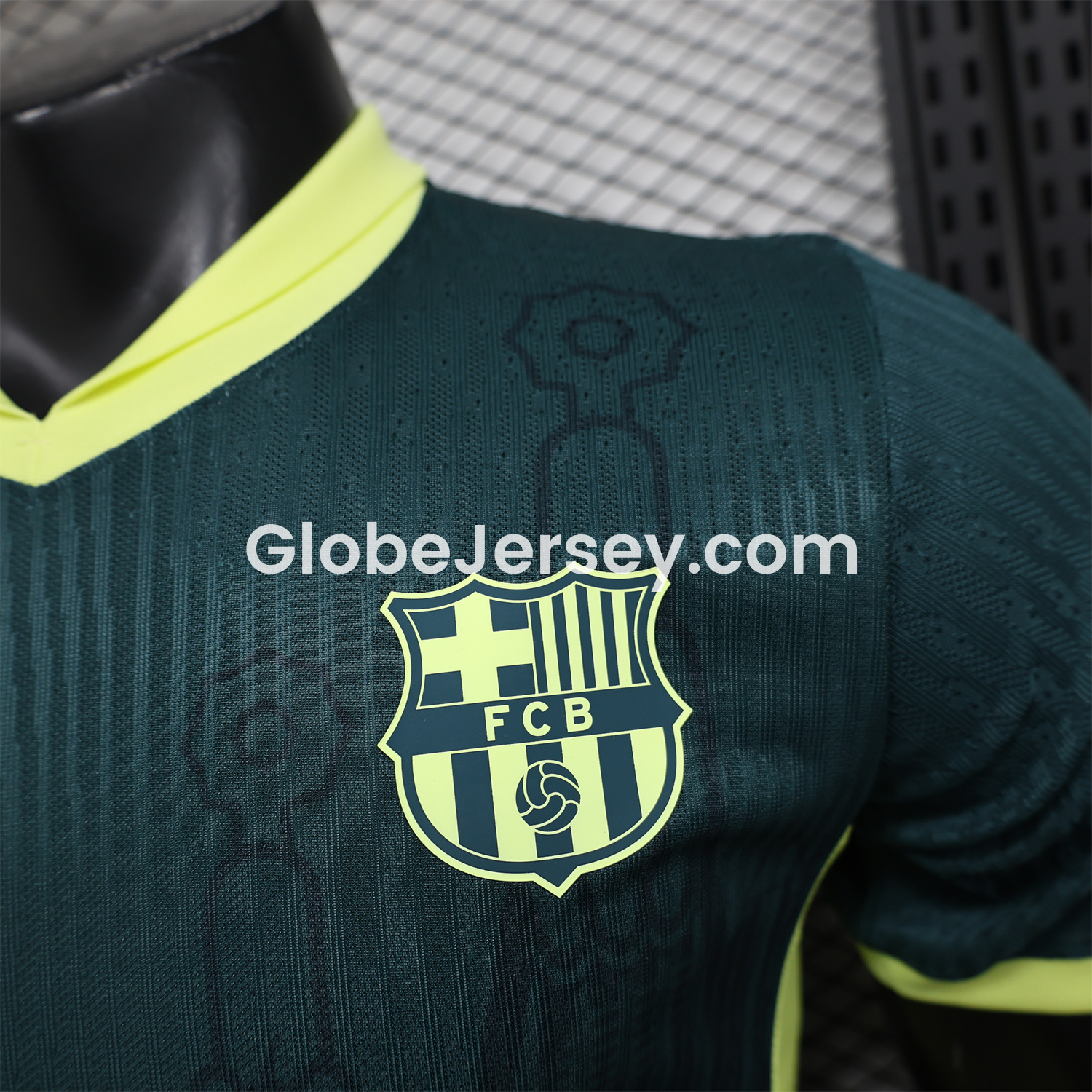 GlobeJersey-Barcelona 25-26 Green & Yellow Special Edition Jersey - Player Version