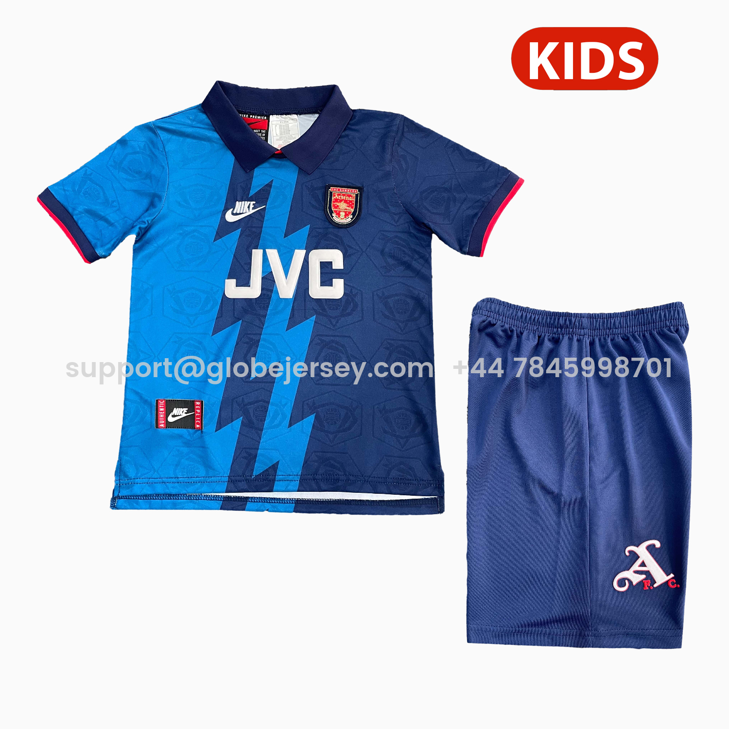 GlobeJersey-Retro Arsenal 1995-96 Away Kids Kit
