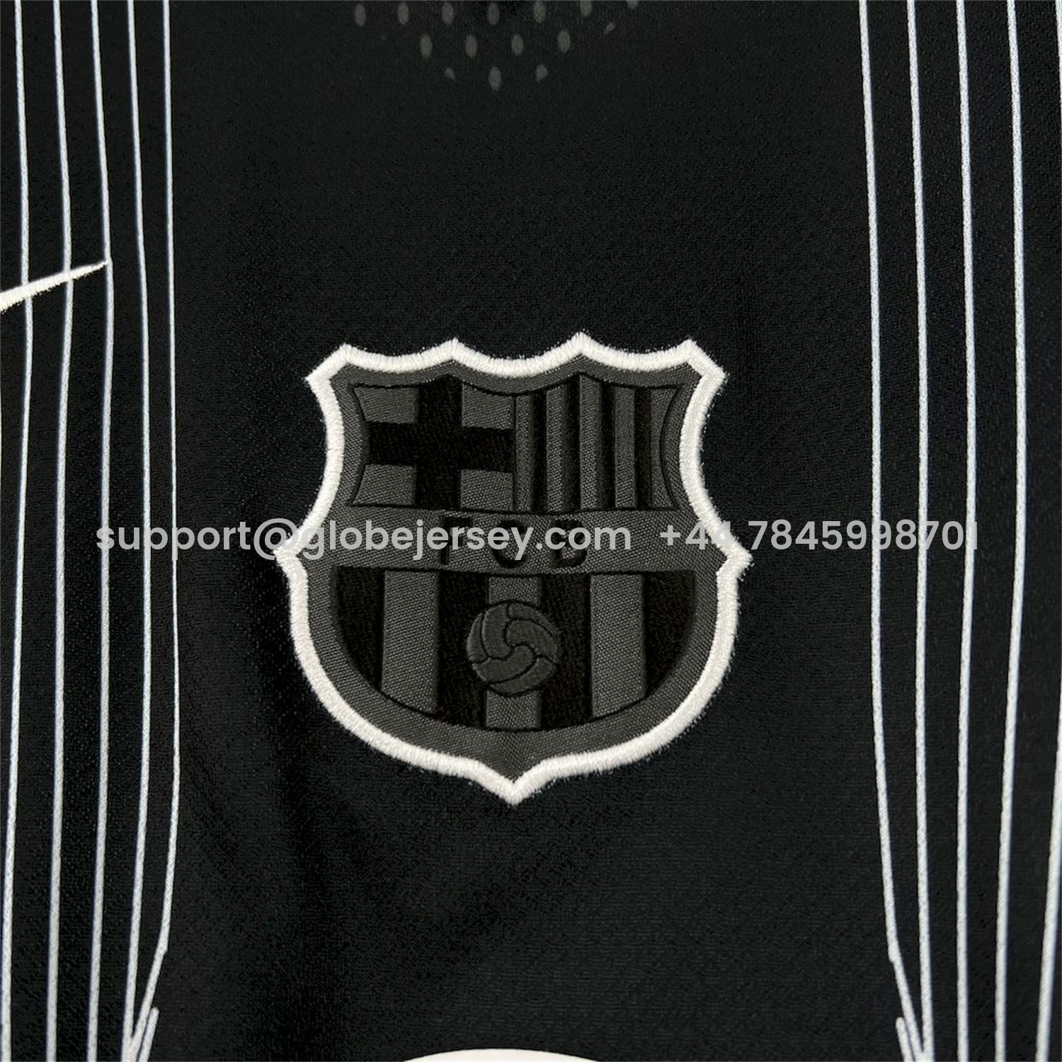 GlobeJersey-Barcelona 25-26 T90 White Lines Black Jersey - Fans Version