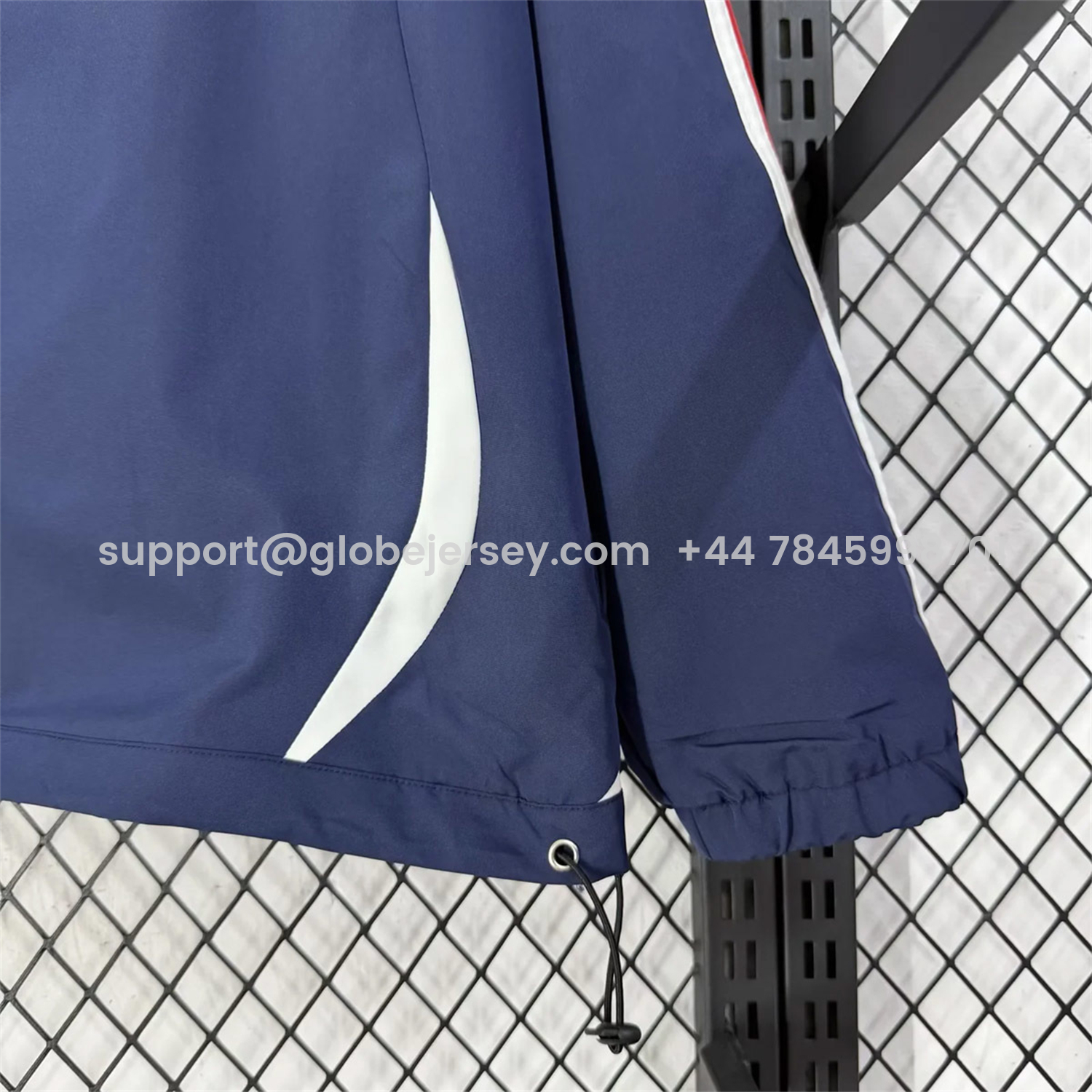 GlobeJersey-France 2026 Windbreaker Jacket - Black With White