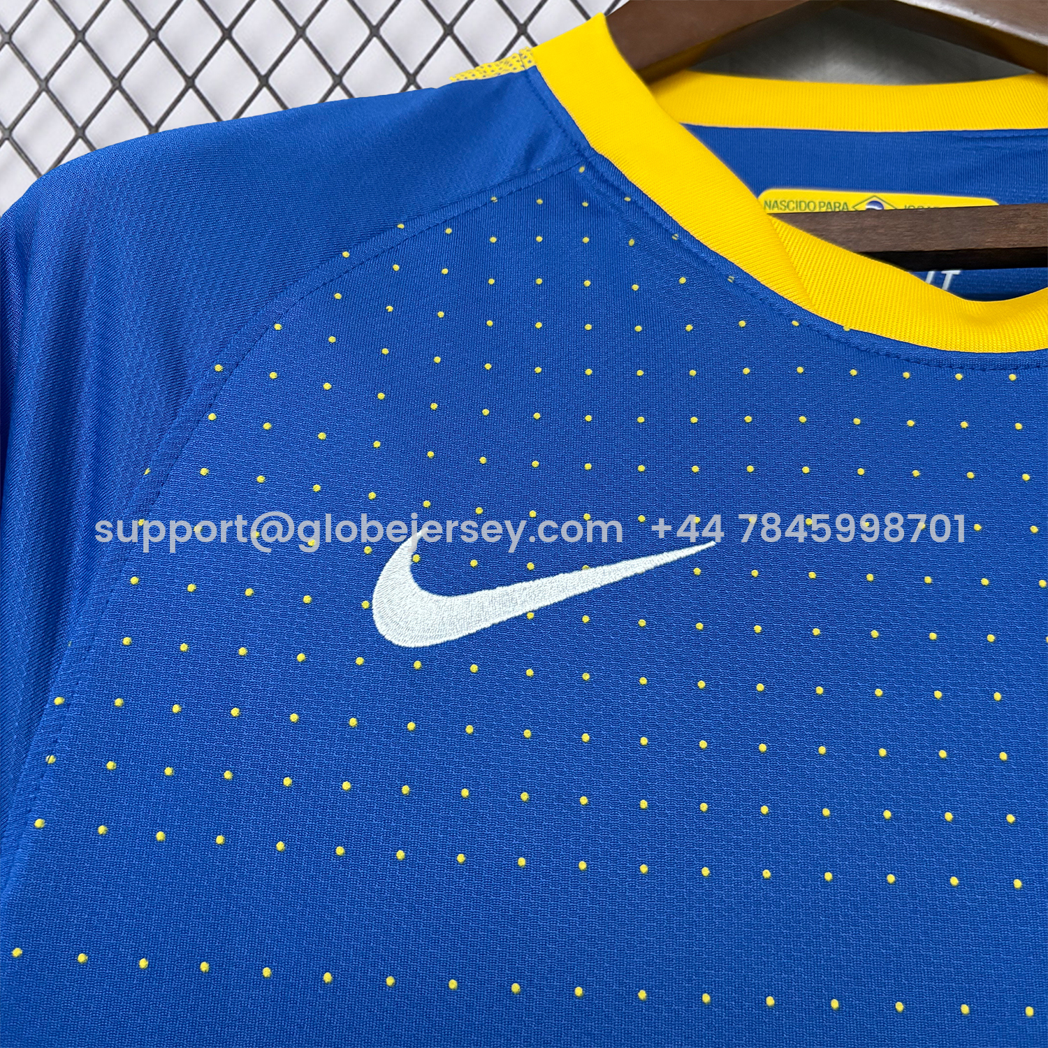 GlobeJersey-Retro Brazil 2010 Away Blue Jersey
