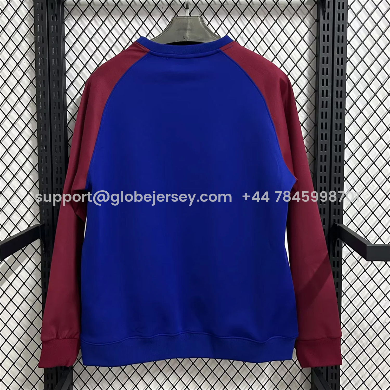 GlobeJersey-Barcelona 25-26 Blue And Red Unisex Pullover Hoodie