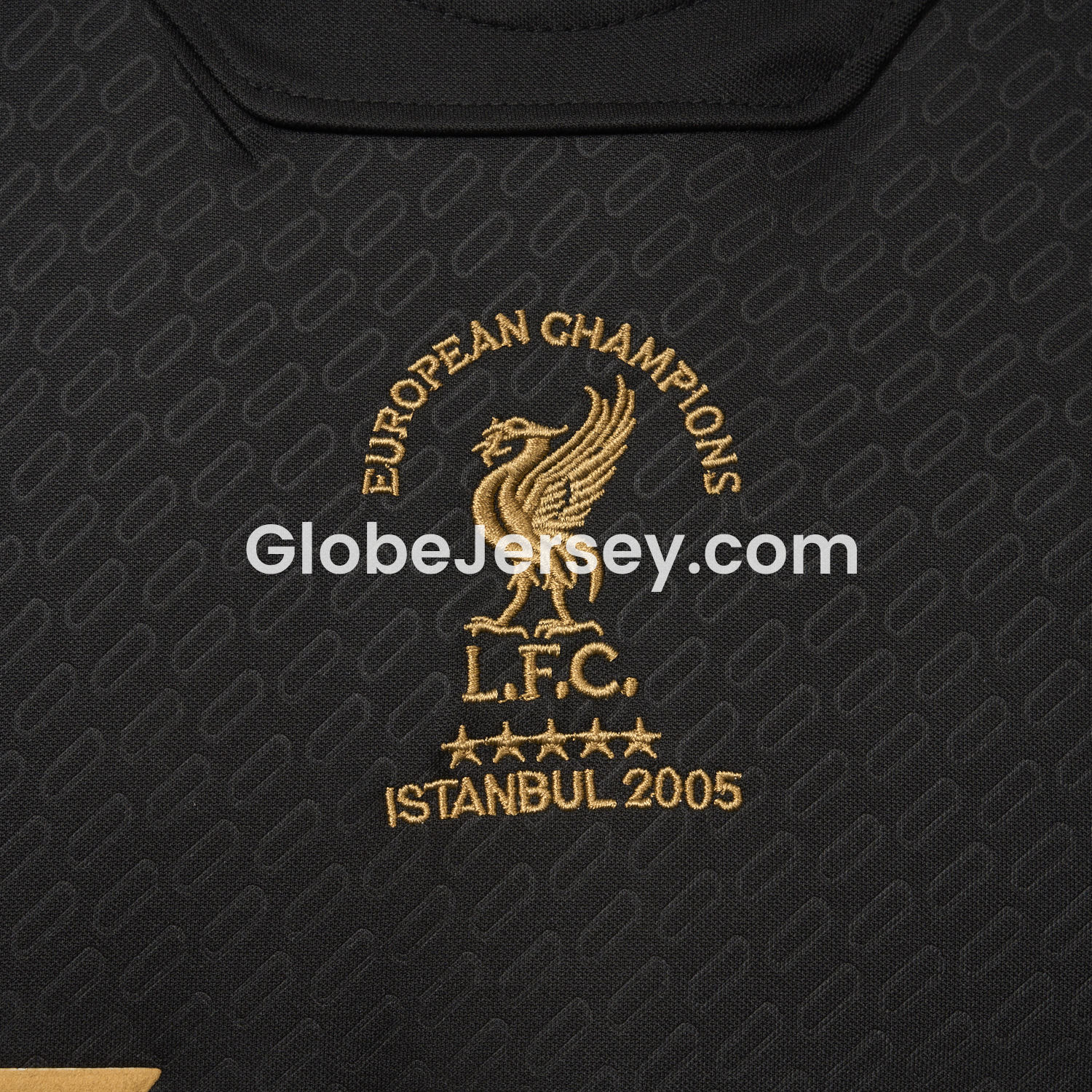 GlobeJersey-Liver.pool 25-26 Istanbul 2005 Anniversary Black Jersey - Fans Version