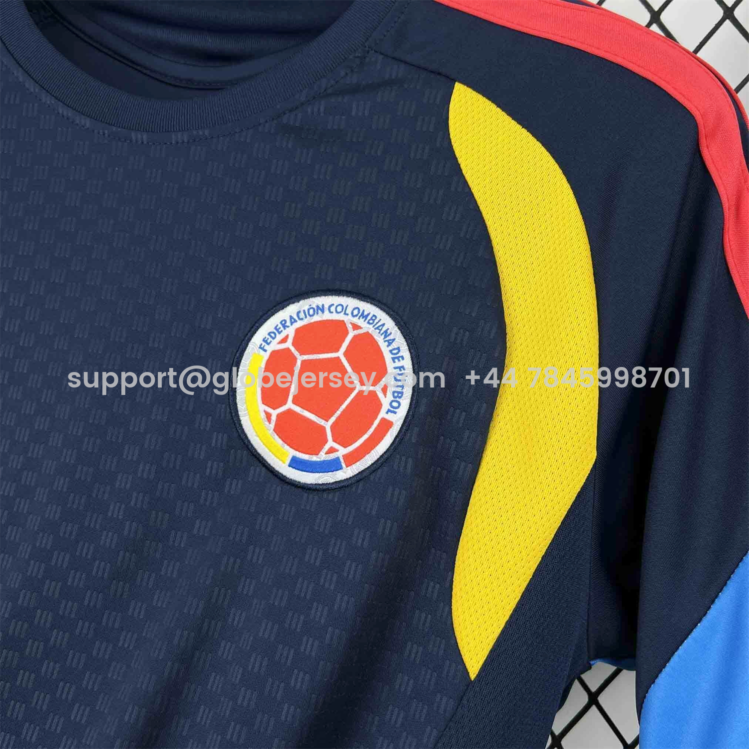 GlobeJersey-Colombia 2026 Deep Blue Pre-Match Training Jersey - Fans Version