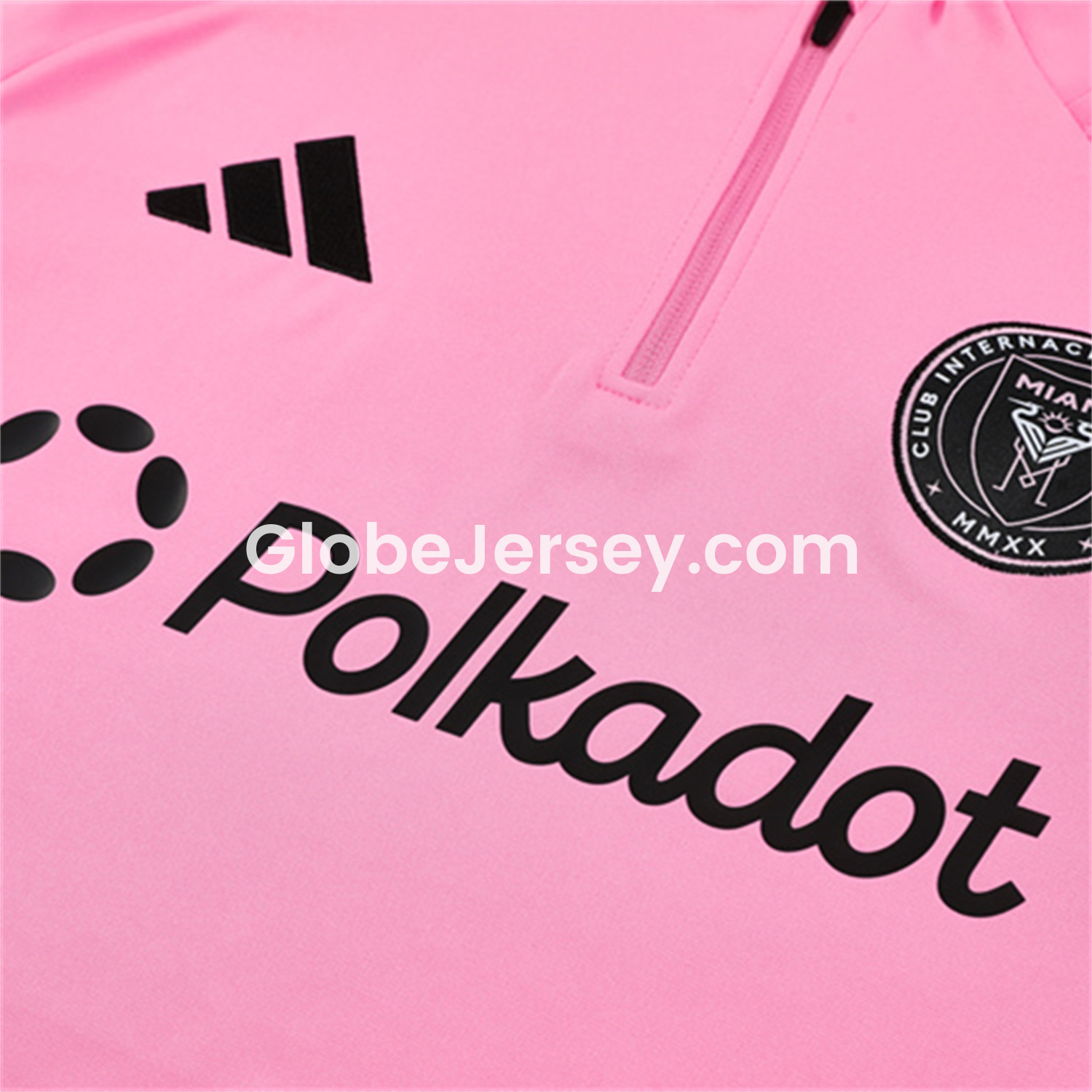 GlobeJersey-INT M.A.M 25-26 Long Sleeves Training with Black Sponsors Set - Pink Top & Black Pants