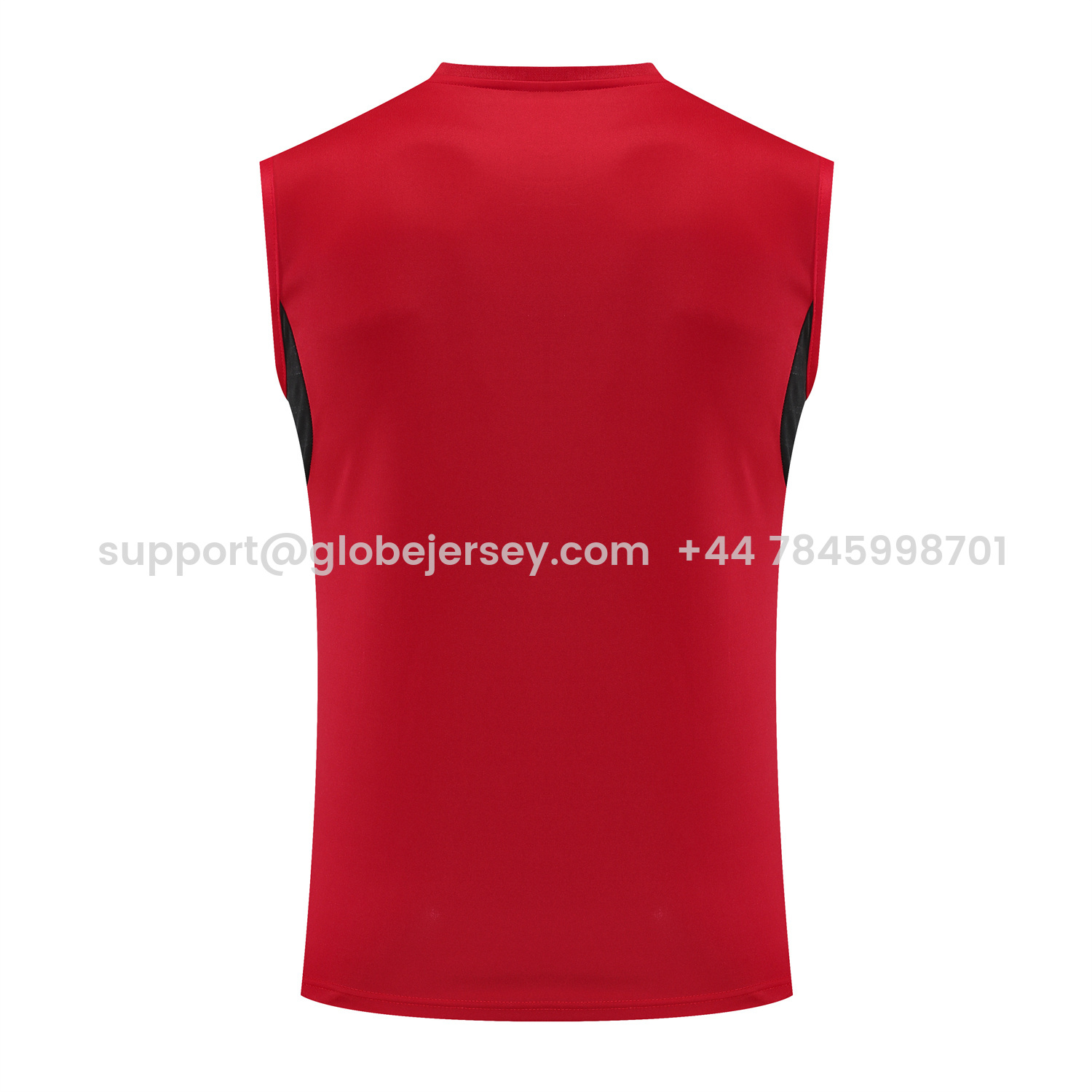GlobeJersey-Manchester United 25-26 Vest Training Set - Pure Red Vest & Black Shorts