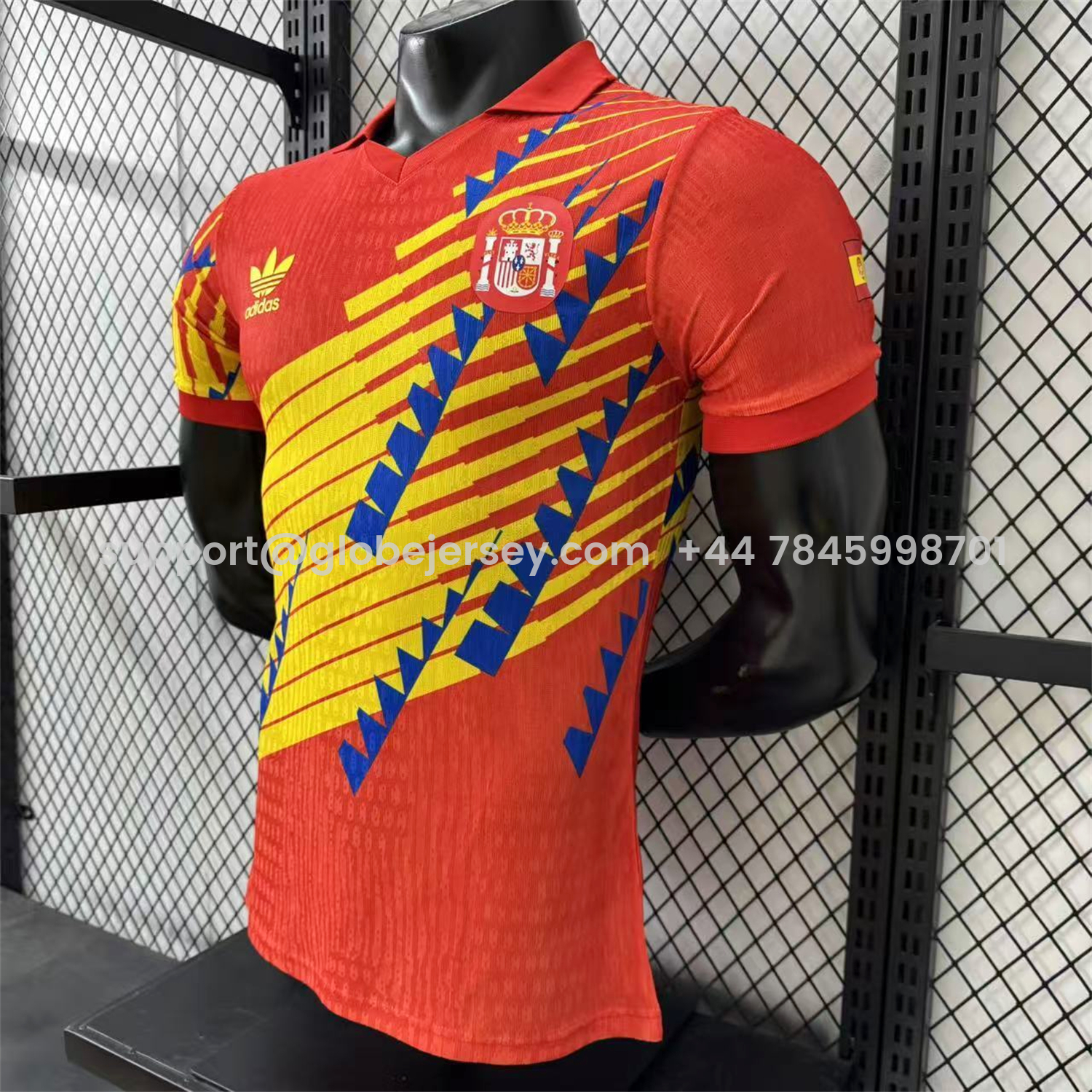 GlobeJersey-Spain 2026 Blue-Yellow Stripes Red Special Jersey - Player Version