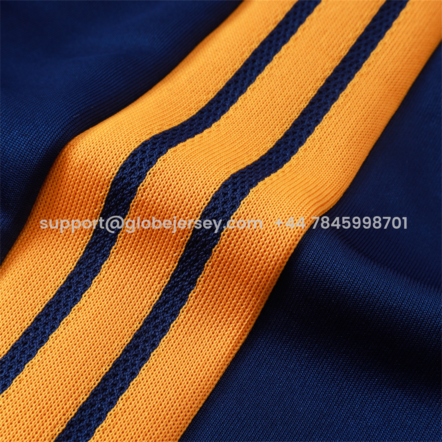 GlobeJersey-Real Madrid 26-27 Long Sleeves Training Set - Yellow Edge Deep Blue Top And Pants