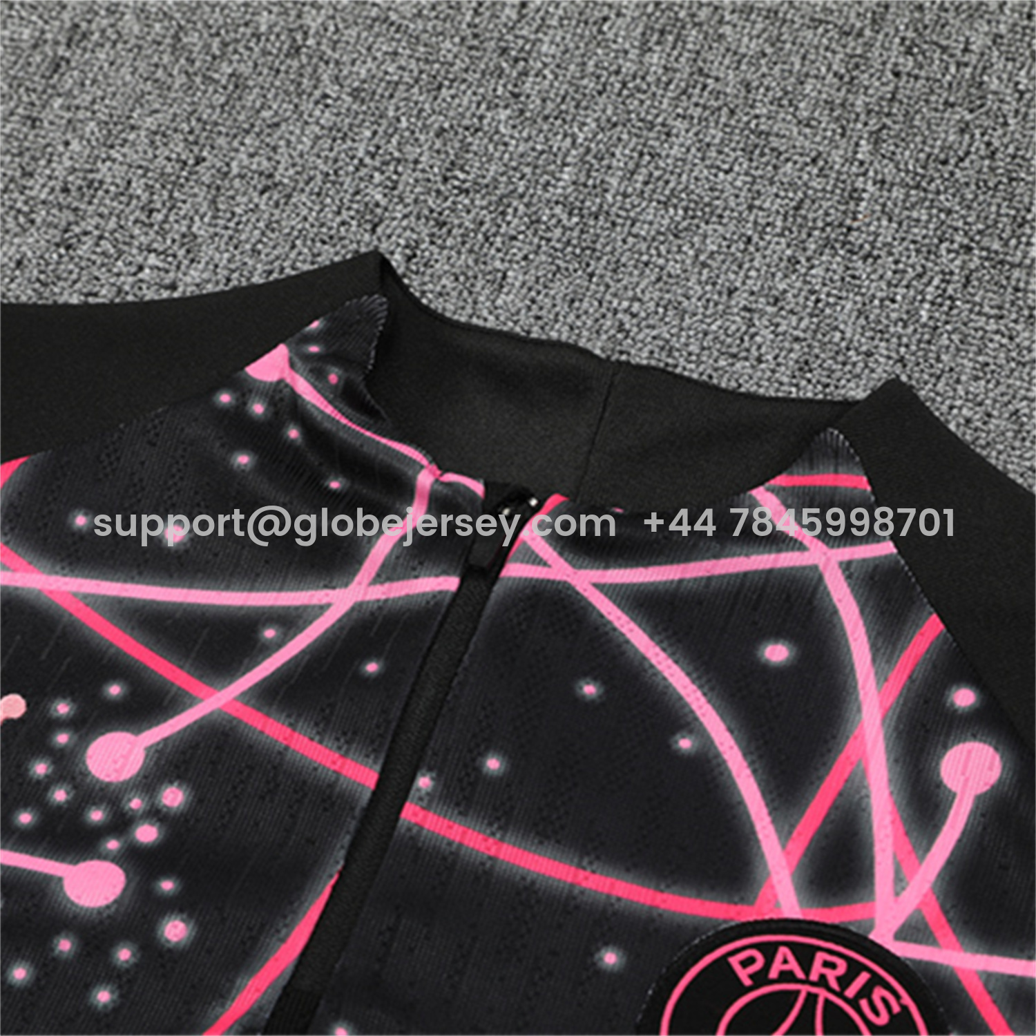 GlobeJersey-Paris Saint-Germain PSG 25-26 Long Sleeve Training Set - JD Black Pink Top and Black Pants