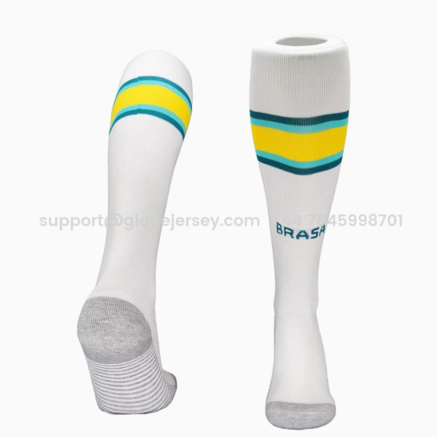 GlobeJersey-Brazil 2026 Home Socks - White