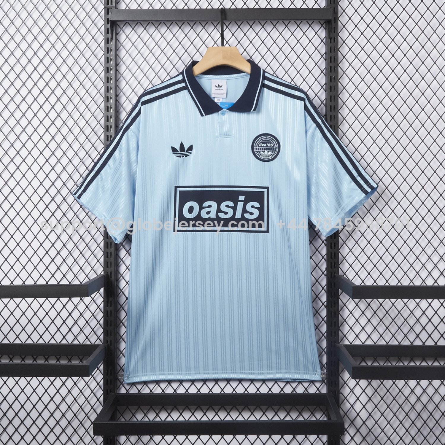GlobeJersey-Bohemian 25-26 Oasis Originals Tour Light Blue Jersey With Number 25 - Fans Version