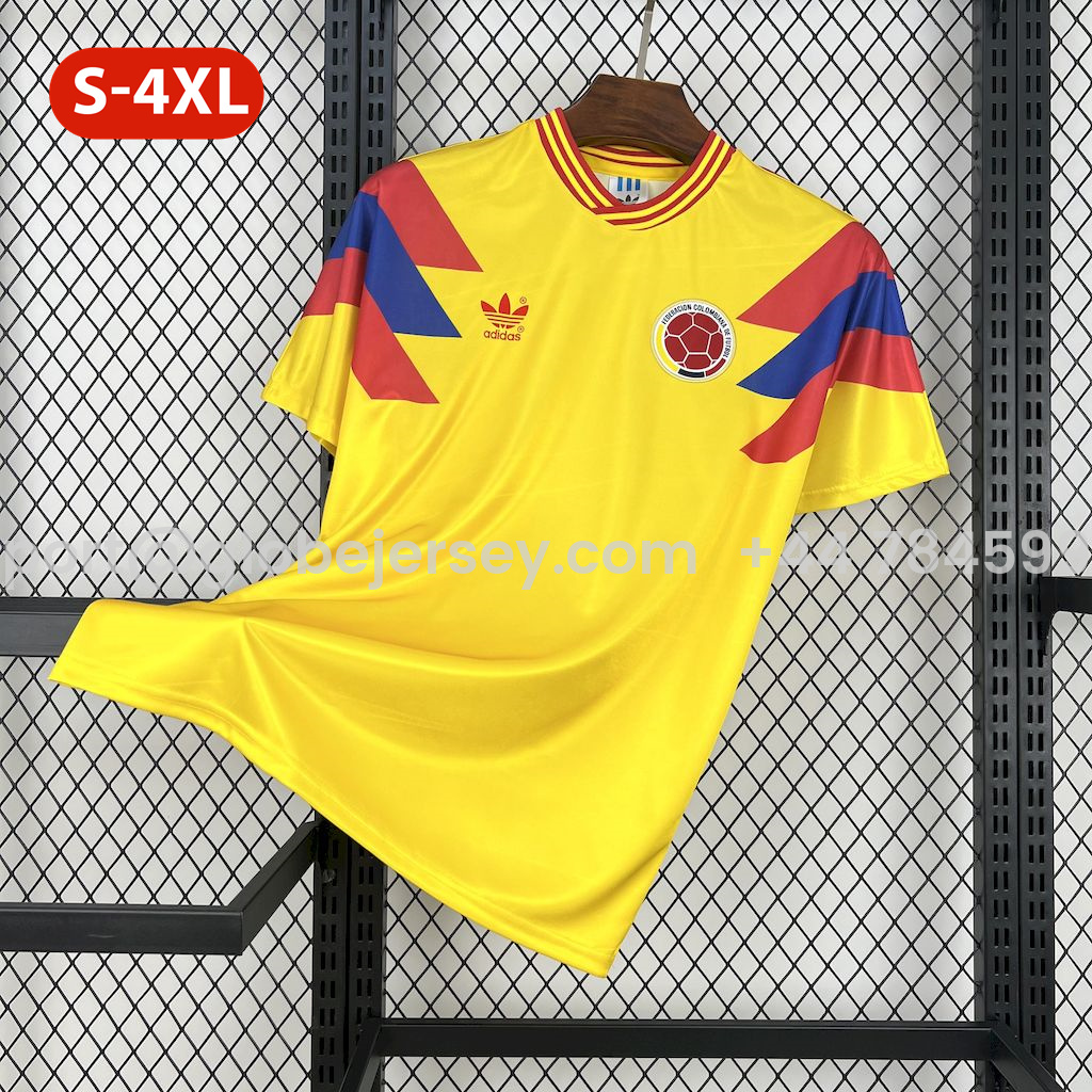 GlobeJersey-Retro Colombia 1990 Home Stadium Jersey