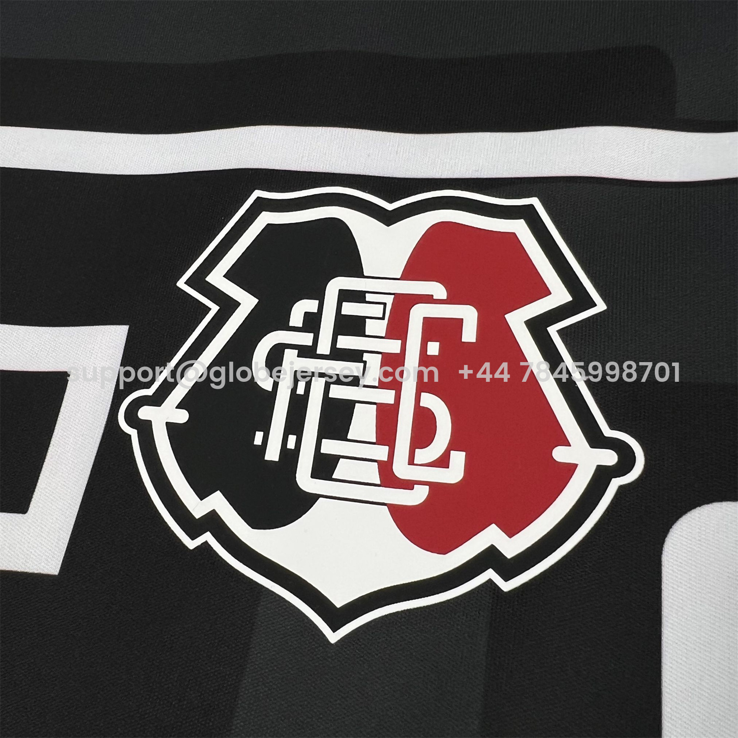 GlobeJersey-Santa Cruz 26-27 Pre-Match Black With White Lines Jersey - Fans Version