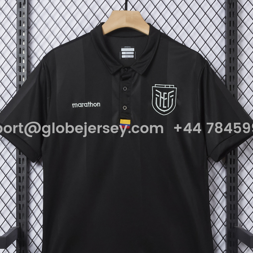 GlobeJersey-Ecuador 2025 Centenary Black Special Jersey - Fans Version