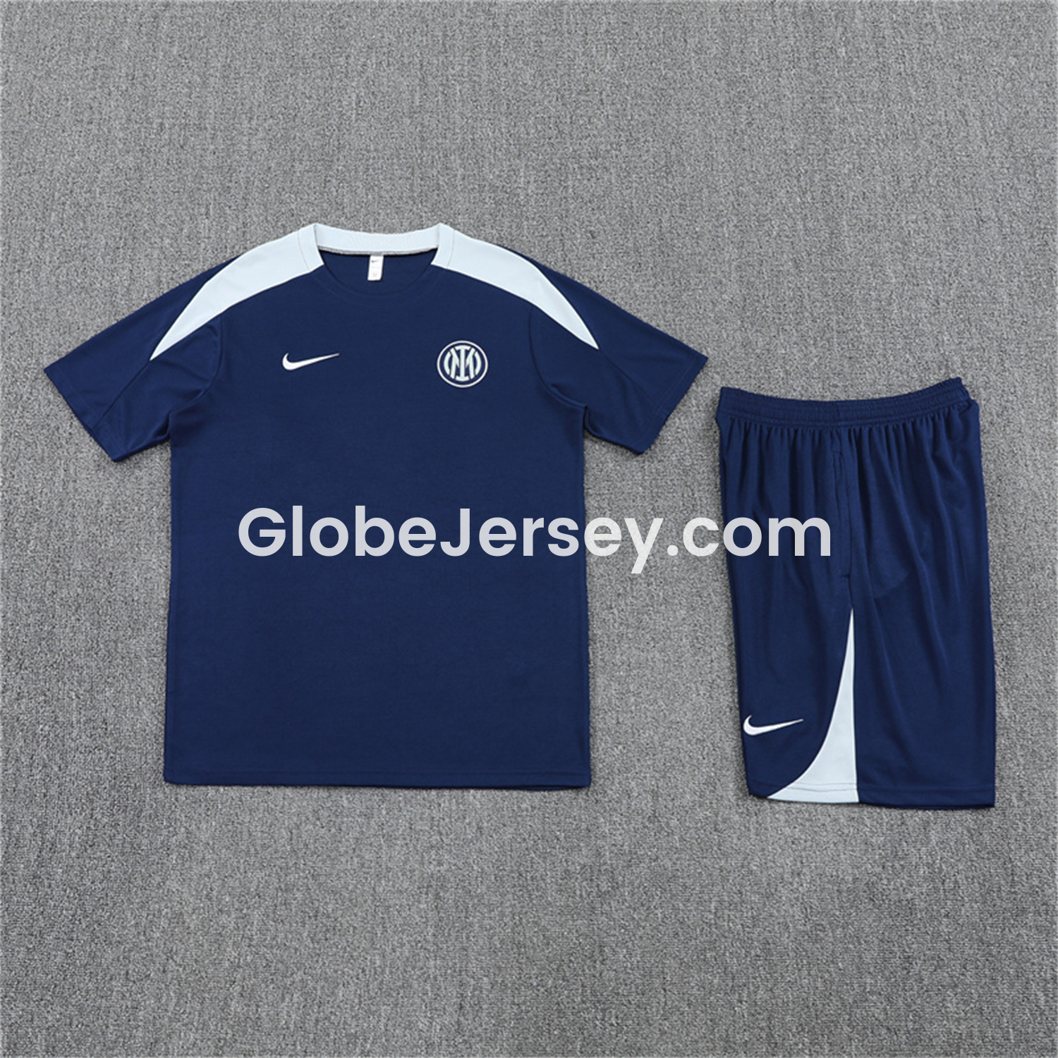 GlobeJersey-Inter Milan 25-26 Short-Sleeve Training Set - Deep Blue Top & Deep Blue shorts