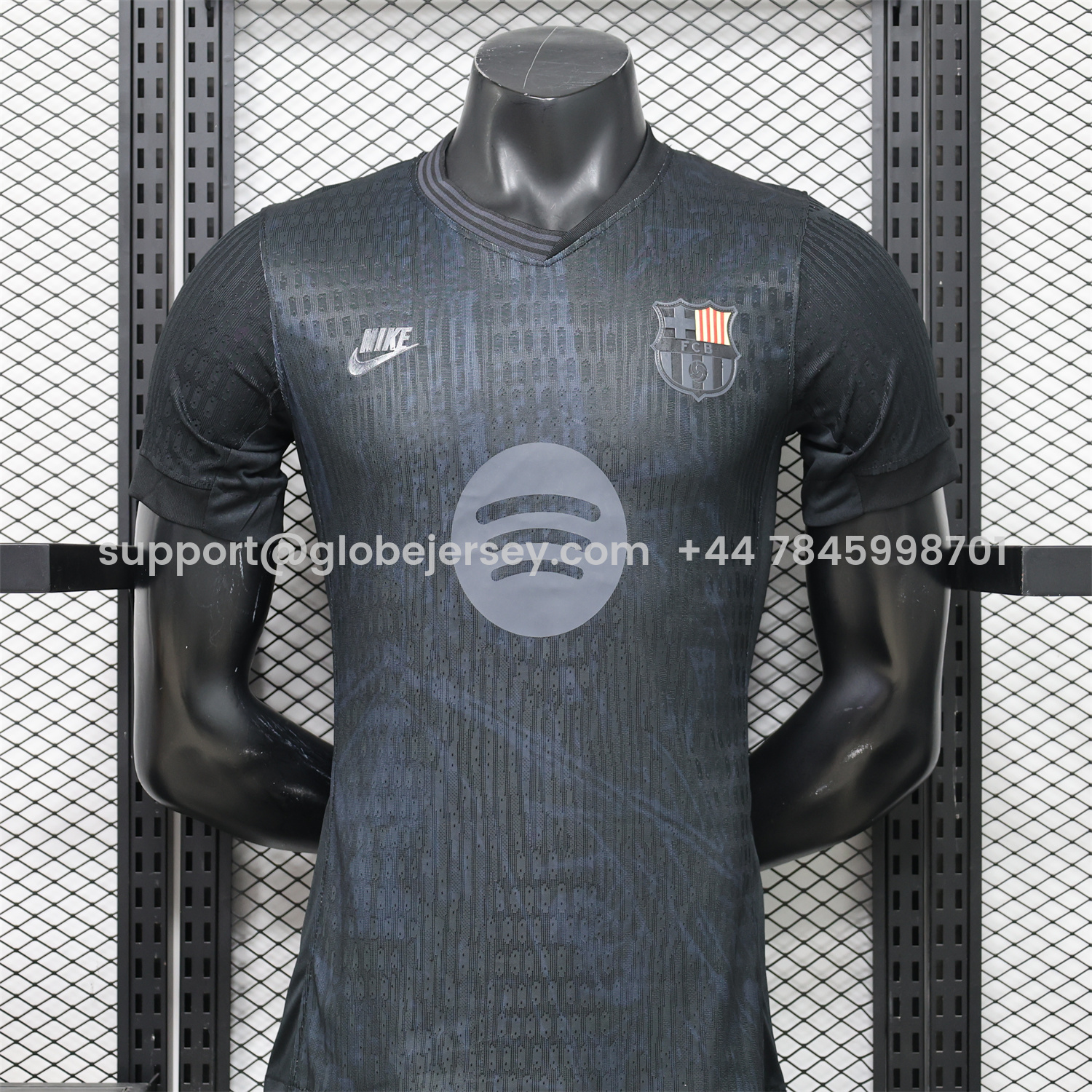 GlobeJersey-Barcelona 25-26 Blue Texture Black Special Jersey - Player Version