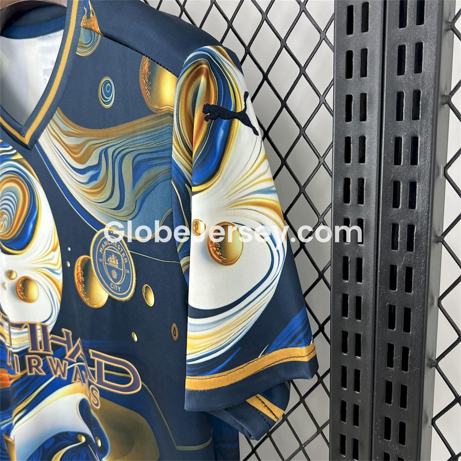 GlobeJersey-Manchester City 25-26 Blue Golden Fan-designed Special Edition Jersey - Fans Version