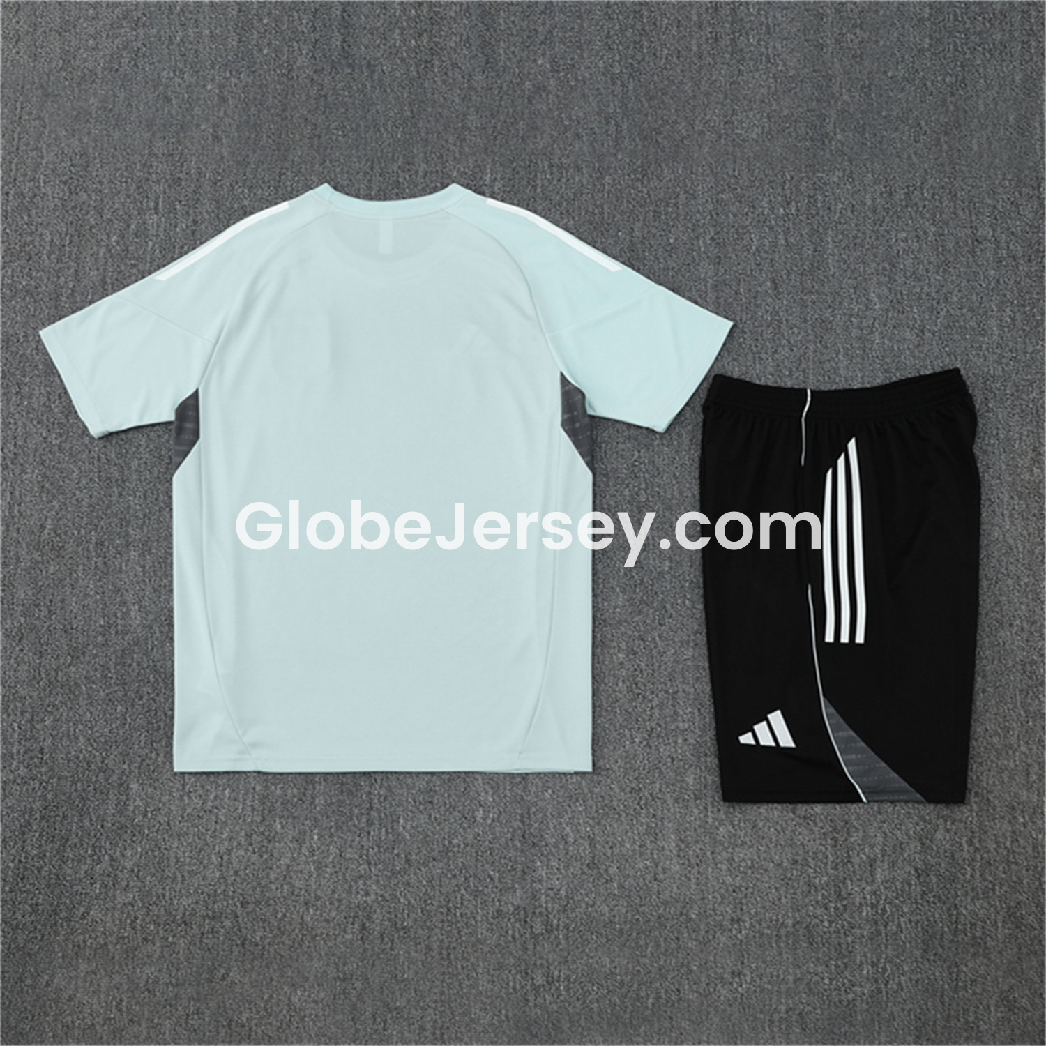 GlobeJersey-Japan 25-26 Short-Sleeve Training Set - Light Blue Top and Black Shorts