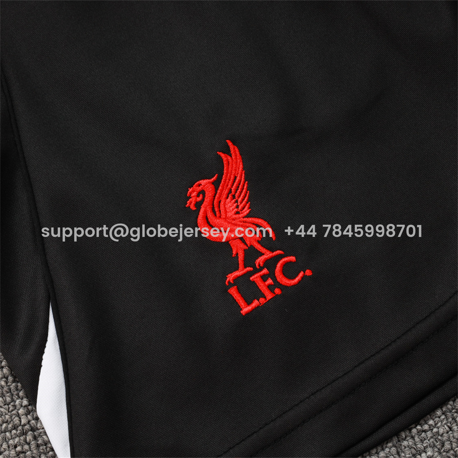 GlobeJersey-Liver.pool 25-26 Vest Training Set - Black Vest & Black Shorts