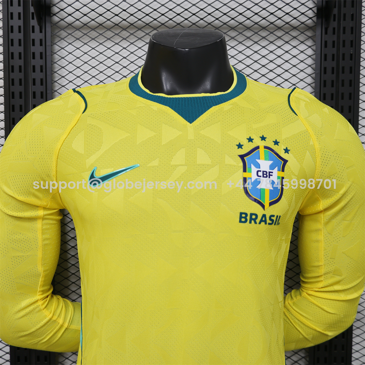 GlobeJersey-Brazil 2026 Home Long Sleeves Jersey - Player Version