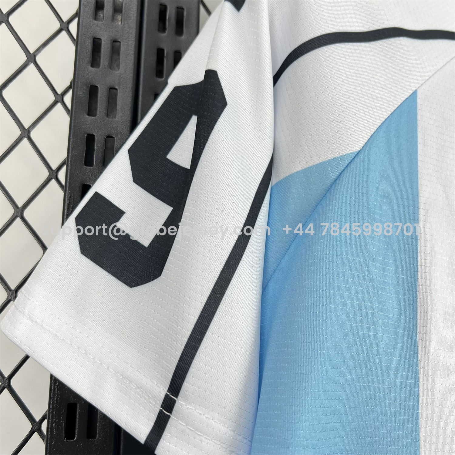 GlobeJersey-Unisex Light Blue Striped 2026 World Cup Style V-Neck Soccer Jersey - Fans Version