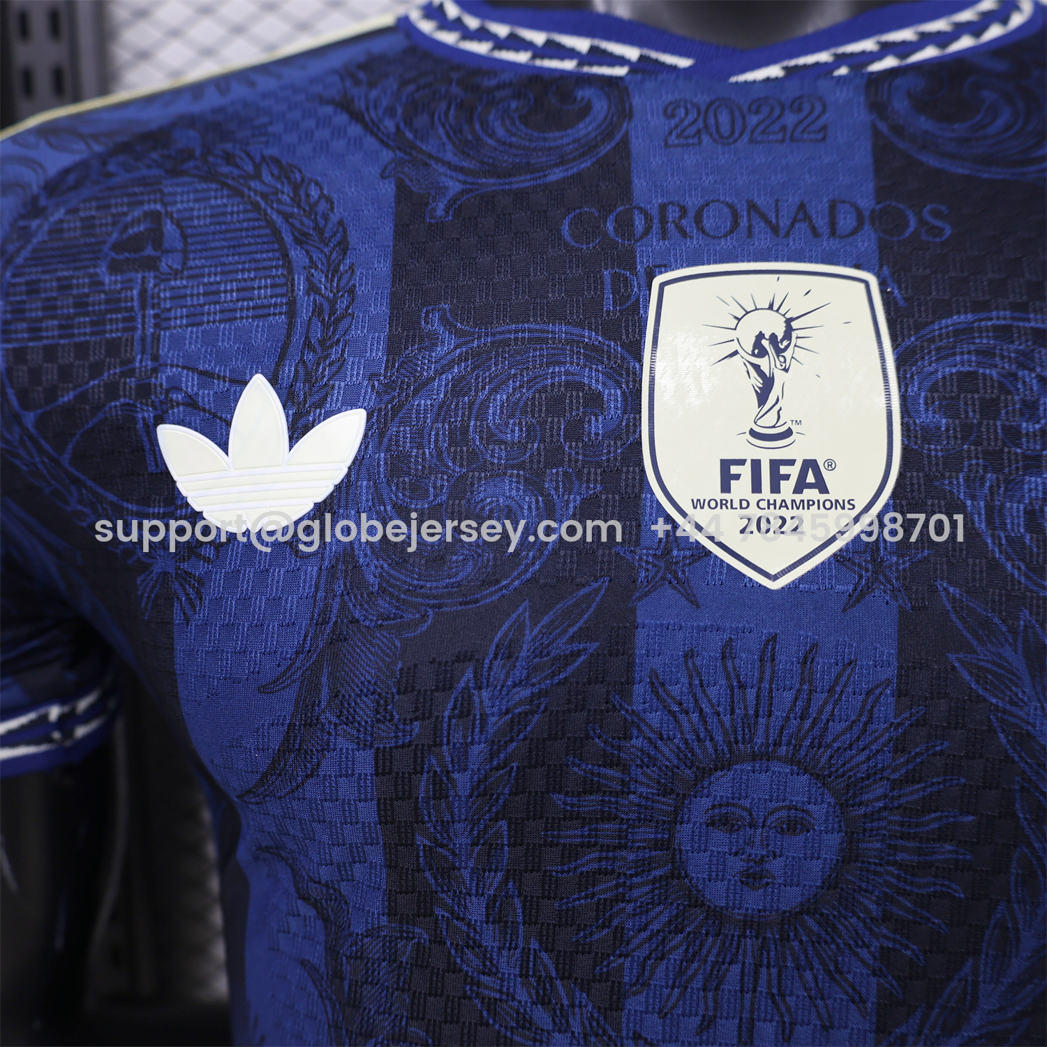 GlobeJersey-Argentina 2026 Dark Blue And Black Pattern Sun Special Edition Jersey - Player Version